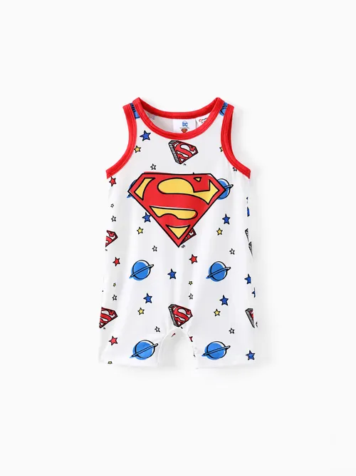 Justice League Baby Boy Allover Print Tank Romper