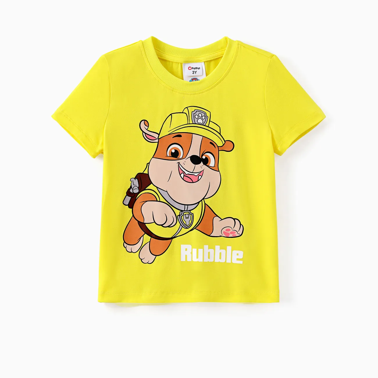 Patrulla de cachorros Niño pequeño Unisex Infantil Perro Manga corta Camiseta Amarillo big image 1