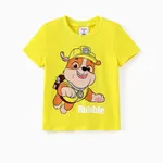 Patrulla de cachorros Niño pequeño Unisex Infantil Perro Manga corta Camiseta Amarillo