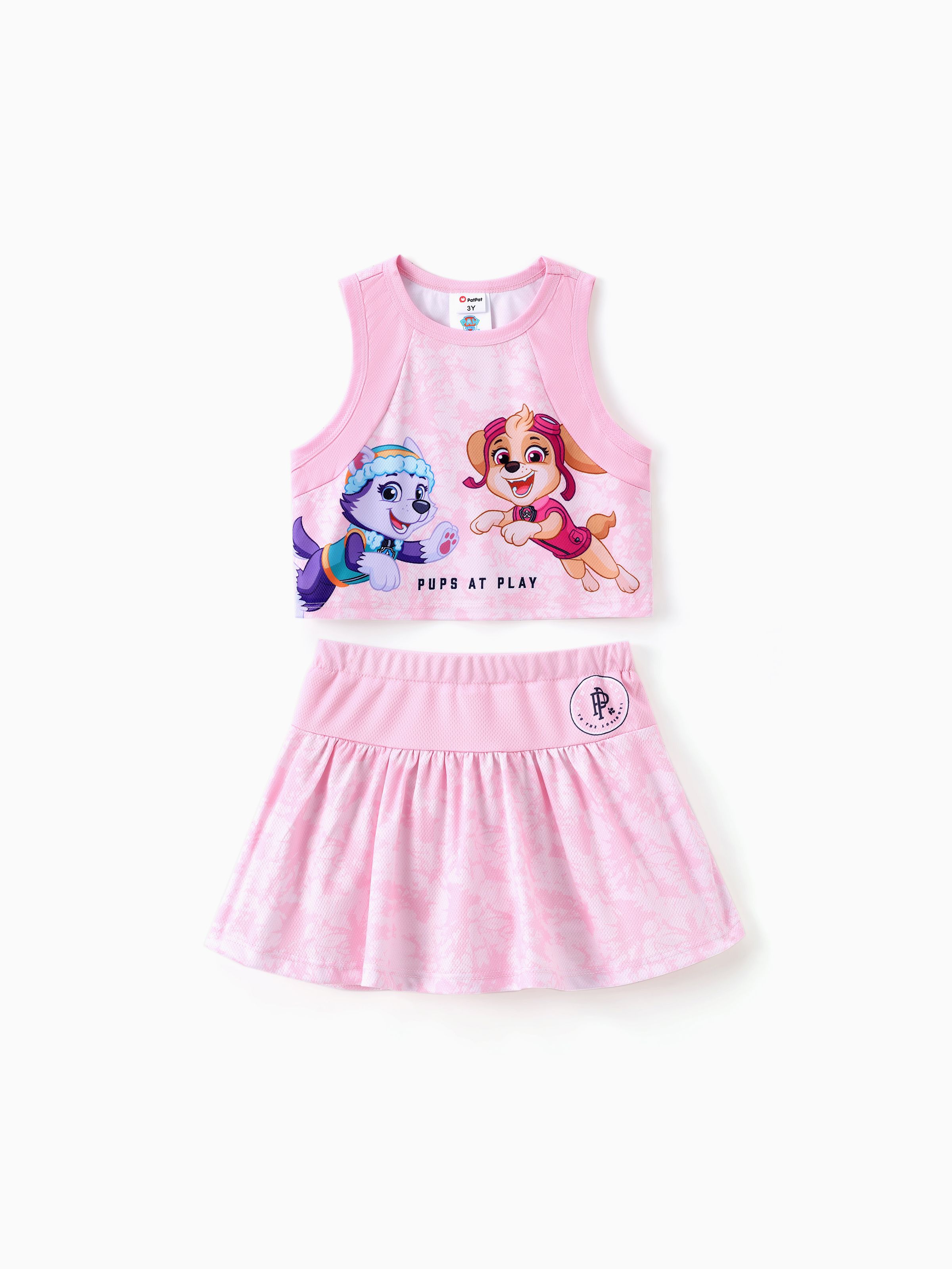 

PAW Patrol Toddler Girls 2pcs Tie-dyed Character Print Tank Top with Skort Sportry Set