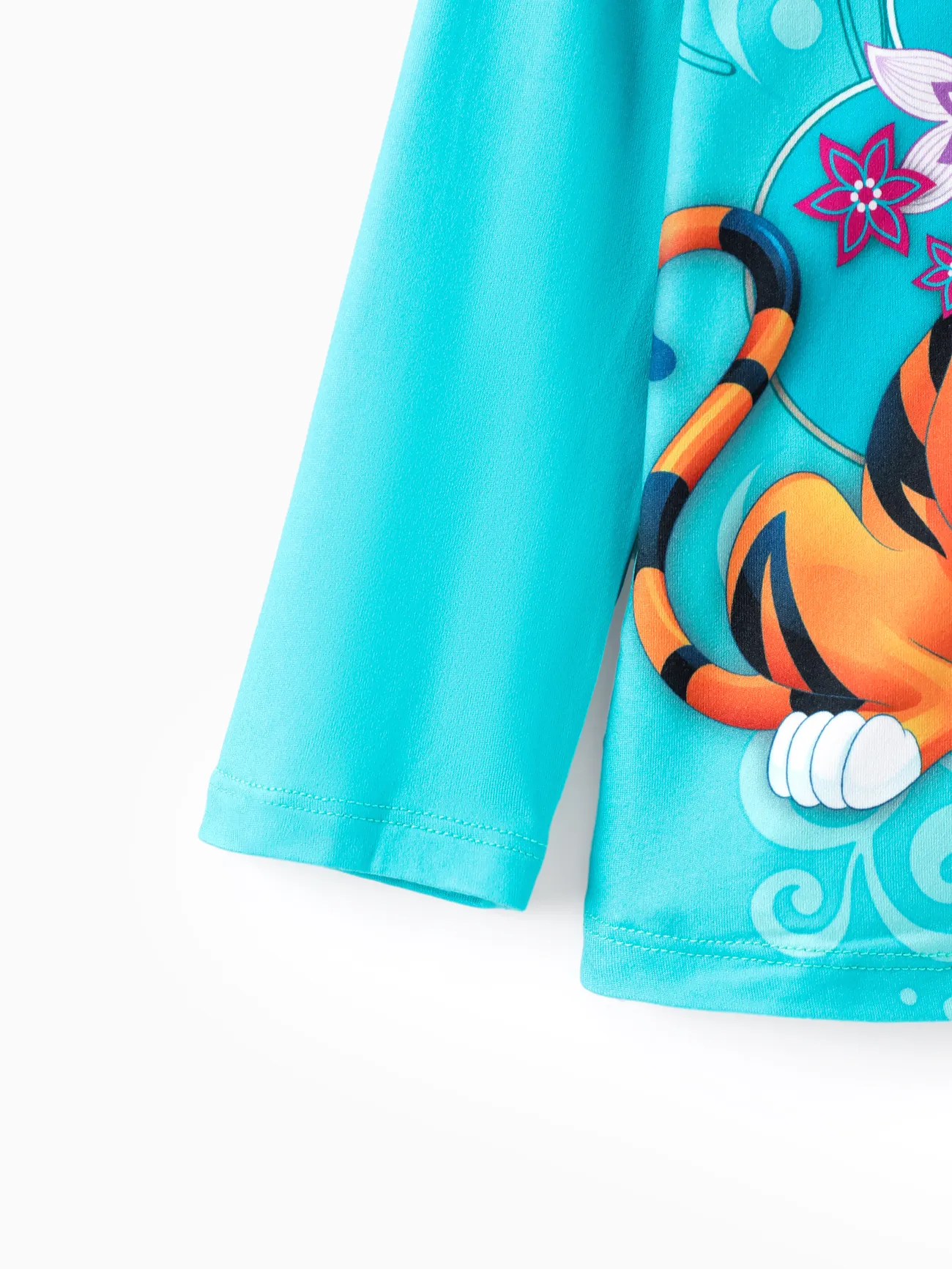 Disney Princess Baby Girl 2pcs Character Print Long-sleeve Top and Leggings Set Turquoise big image 1