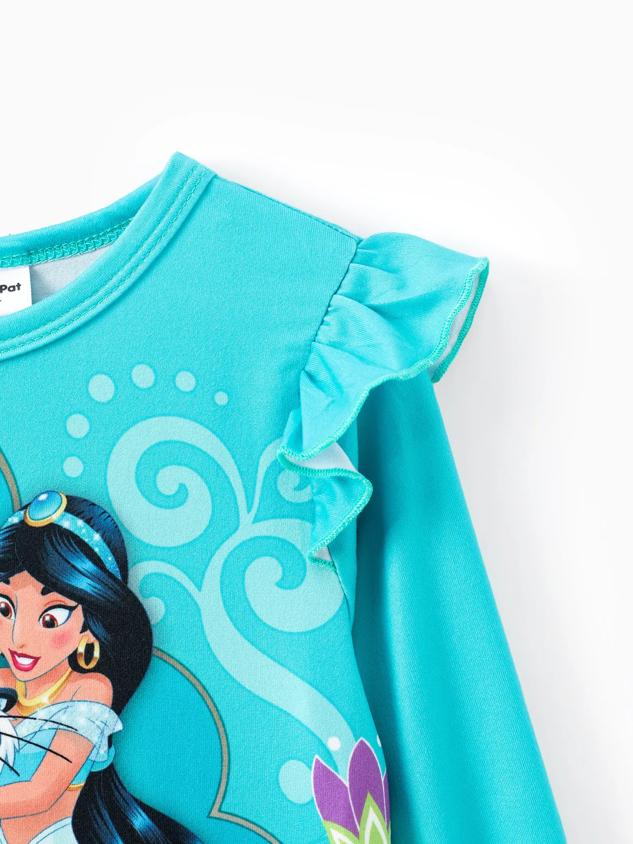 Disney Princess 2 pièces Enfant en bas âge Fille Manches à volants Enfantin ensembles de t-shirts Turquoise big image 1