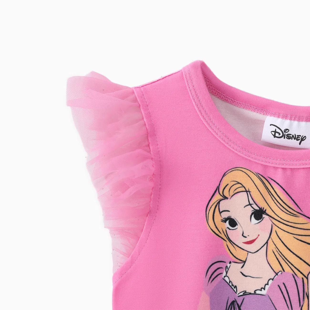 Disney Princess 2 pièces Enfant en bas âge Fille Multi-couches Enfantin ensembles de t-shirts rose big image 1