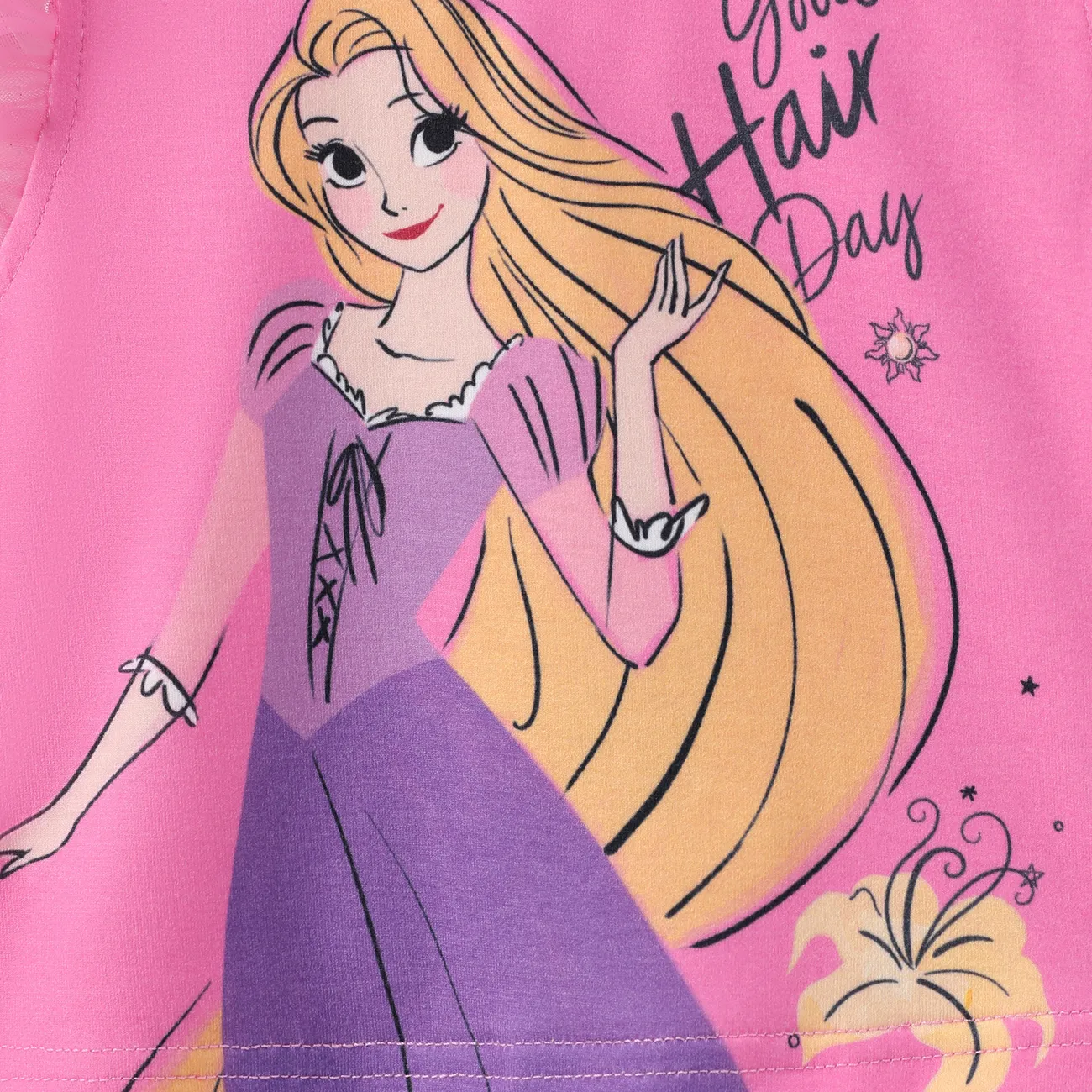 Disney Princess 2 pièces Enfant en bas âge Fille Multi-couches Enfantin ensembles de t-shirts rose big image 1