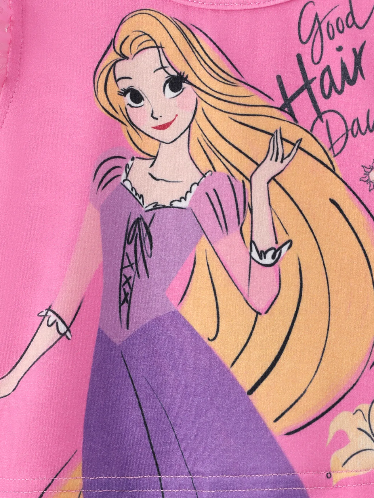 Disney Princess 2 Stück Kleinkinder Mädchen Mehrlagig Kindlich T-Shirt-Sets Rosa big image 1