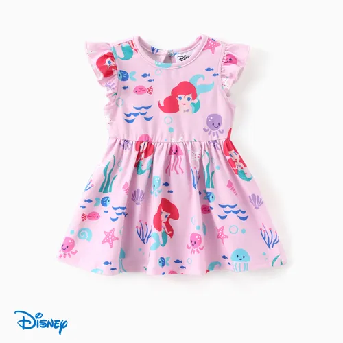 Princesa Disney Bebé Niñas Ariel 2pcs Naia™ Octopus Tema del Océano Estampado de Personajes Luz Jackey con Conjunto de Vestido