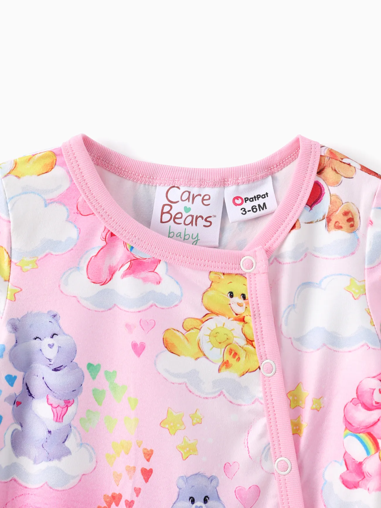 Care Bears Baby Girl Character Print Long-sleeve Cute Romper/One Piece Pink big image 1