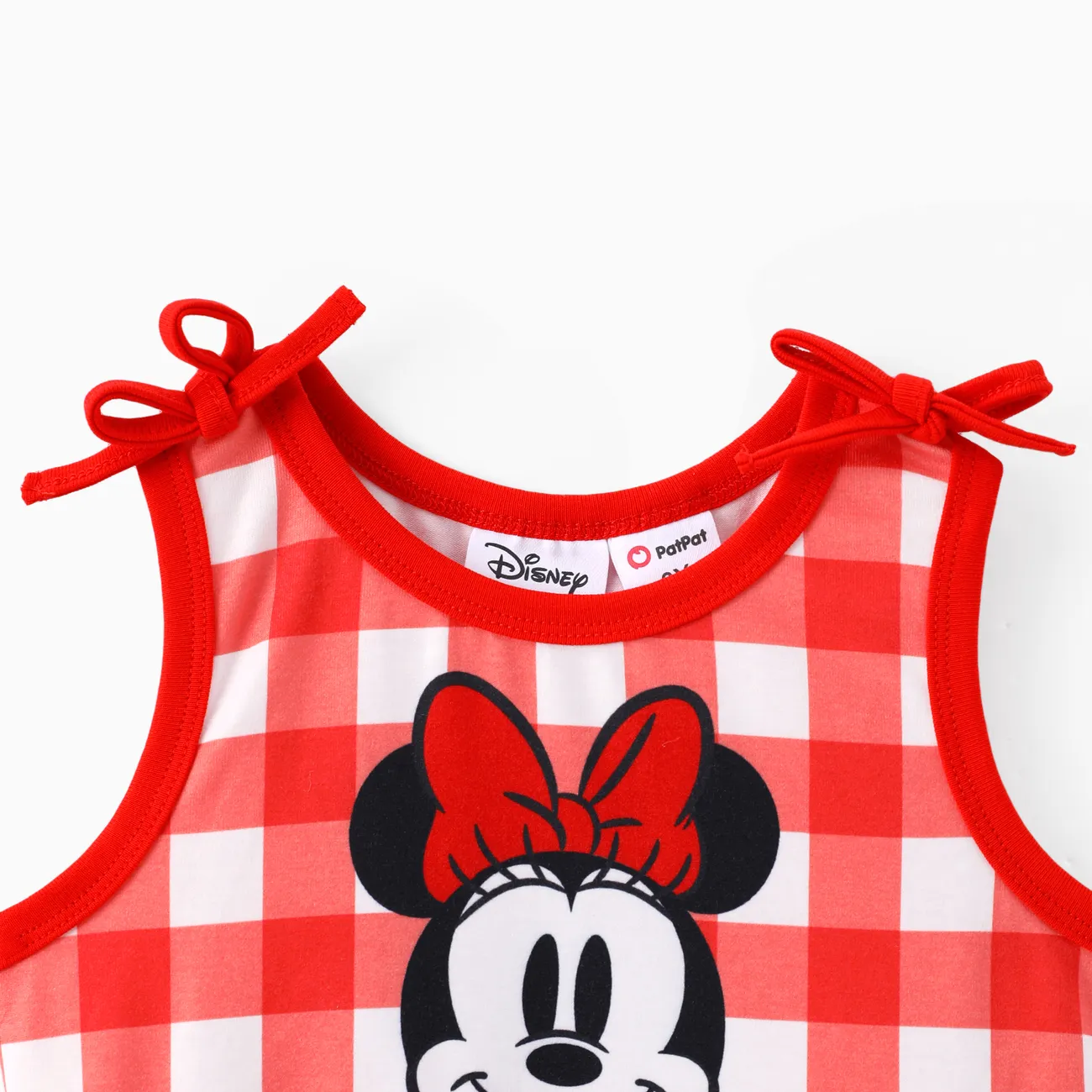 Disney Mickey and Friends Criança Menina Costuras de tecido Infantil Morango Vestidos Vermelho big image 1