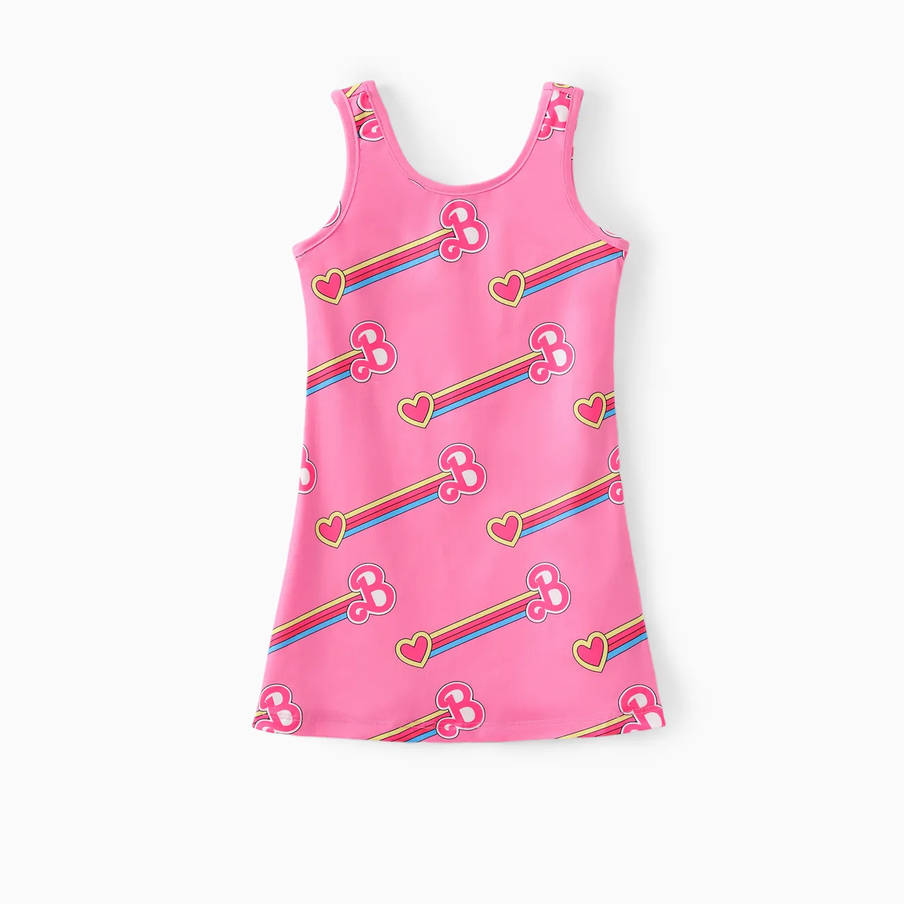 Barbie Toddler/Kid Girl 情人節字母和心形通體印花連衣裙 粉色 big image 1