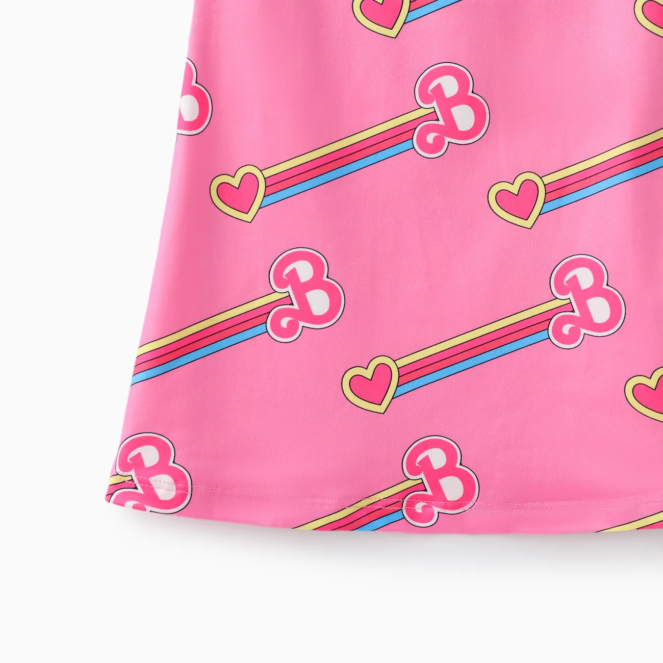 Barbie Toddler/Kid Girl Valentine's Day Letter and Heart Allover Print Dress Pink big image 1