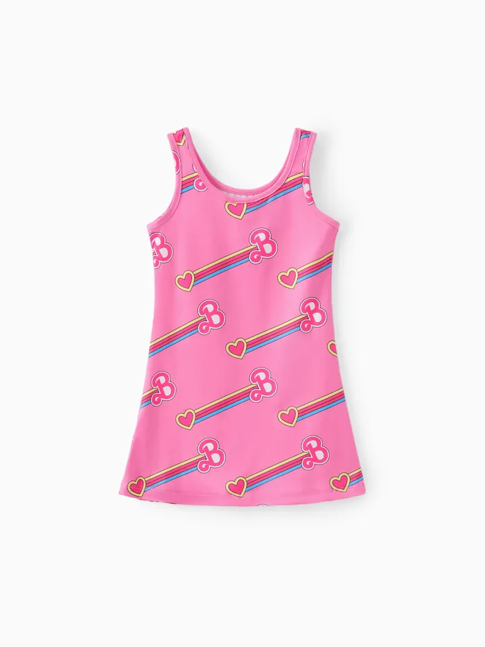 Barbie Toddler/Kid Girl Valentine's Day Letter and Heart Allover Print Dress