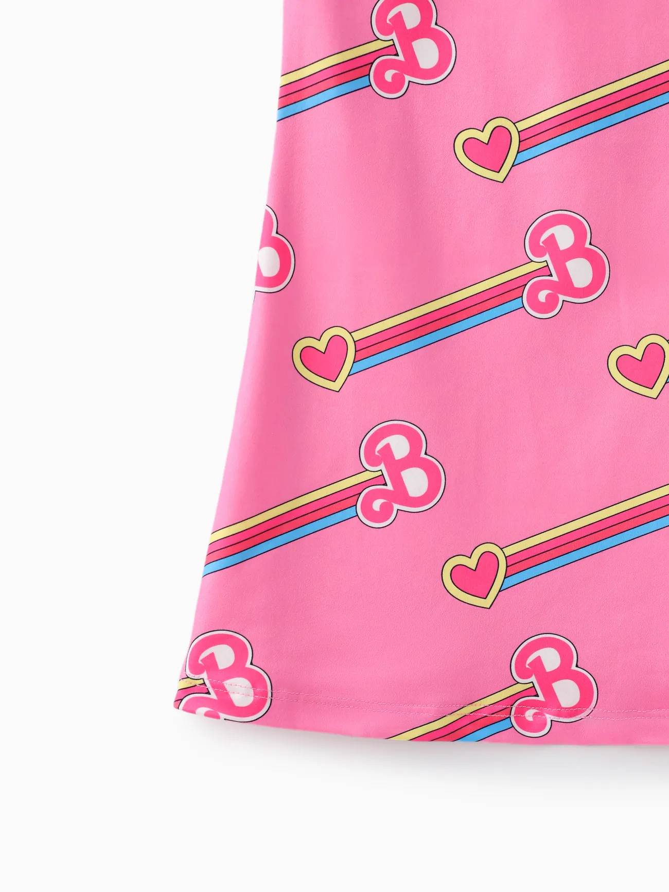 Barbie Toddler/Kid Girl 情人節字母和心形通體印花連衣裙 粉色 big image 1