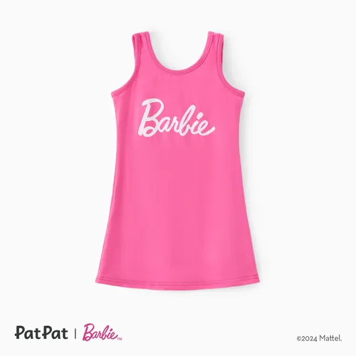 Barbie Toddler/Kid Girl Dia dos Namorados Carta e Coração Allover Vestido Estampa