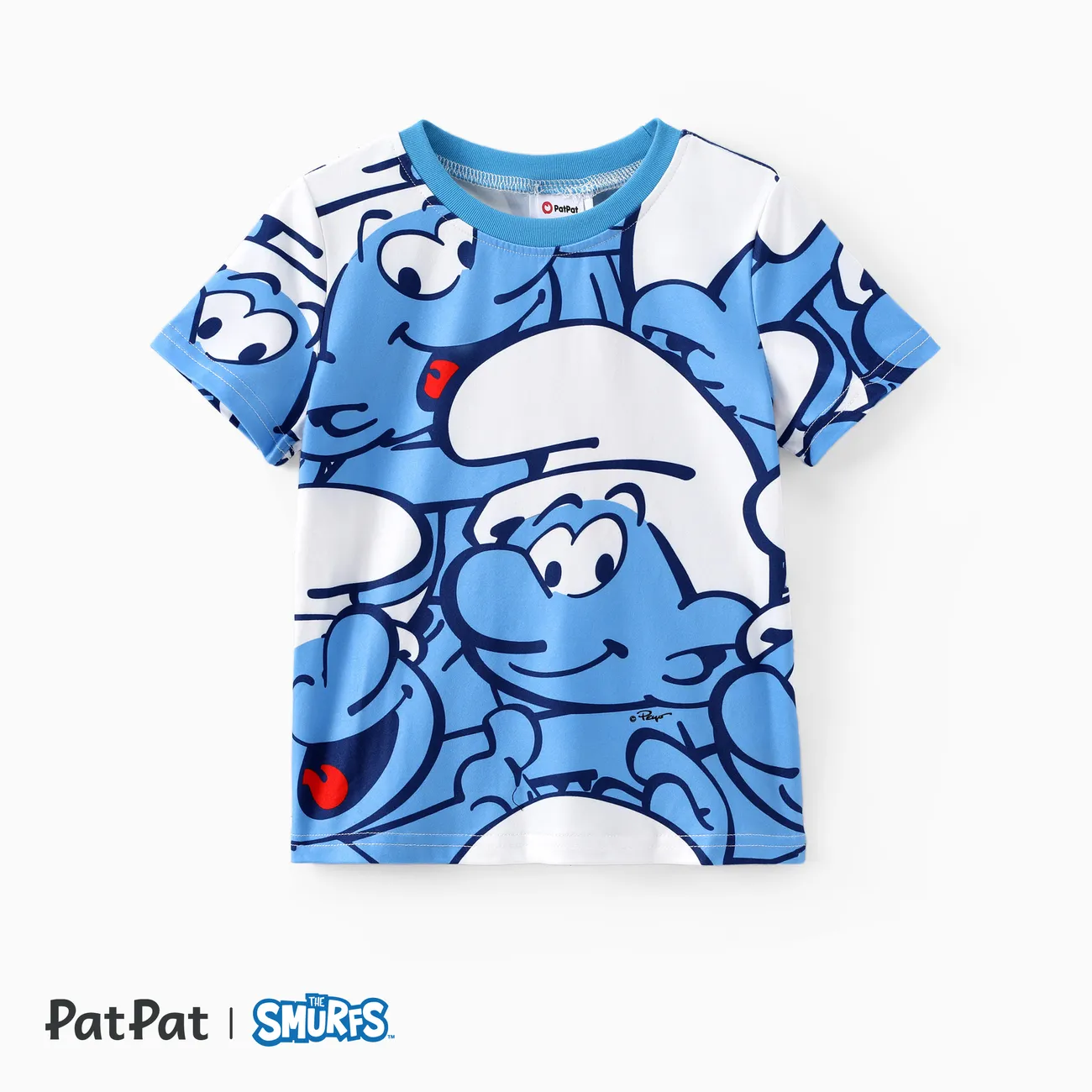Los pitufos 2 unidades Niño pequeño Chico Infantil conjuntos de camiseta Azul big image 1