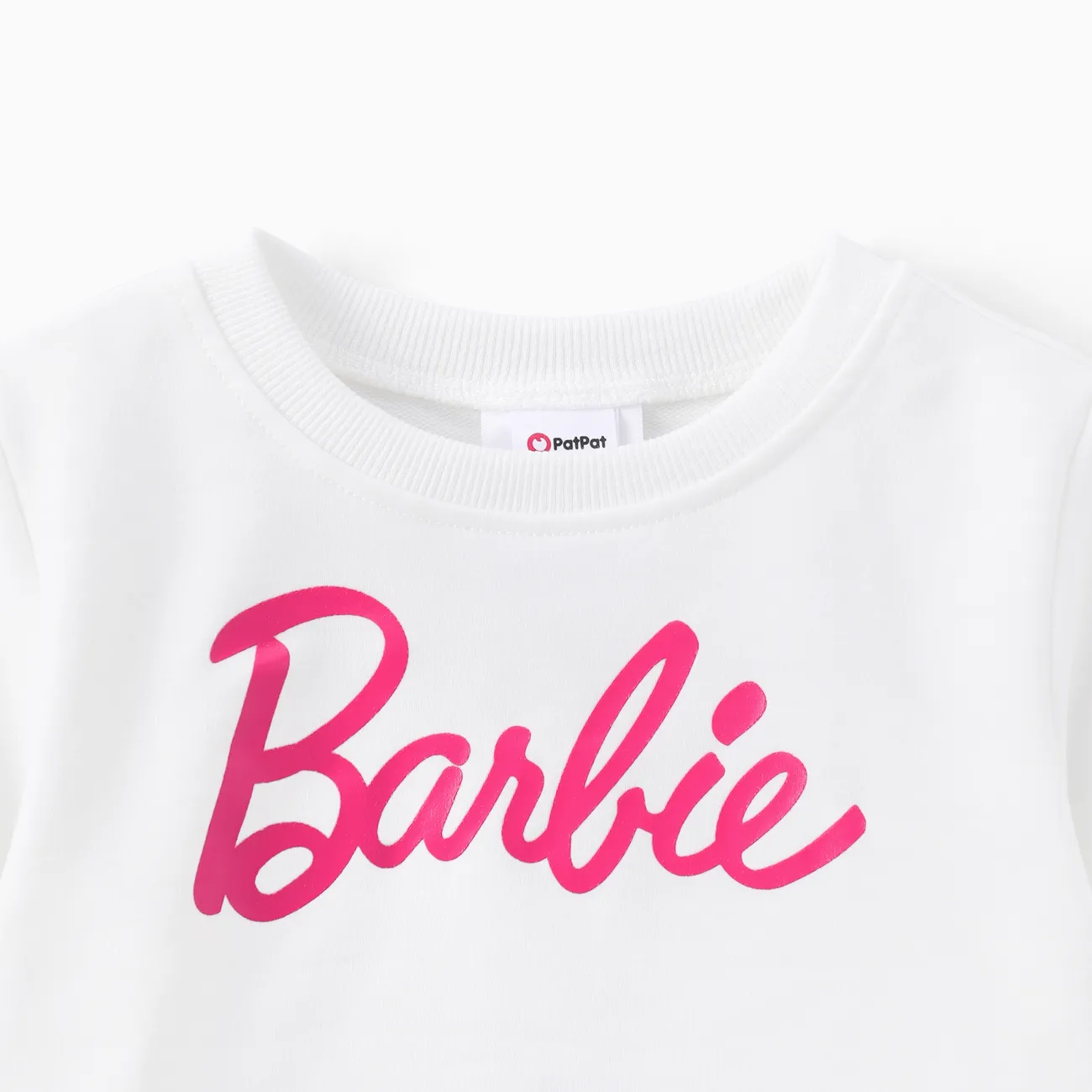 Barbie بدلة تنورة 2 - 6 سنوات حريمي كم طويل جدائل حروف أبيض big image 1