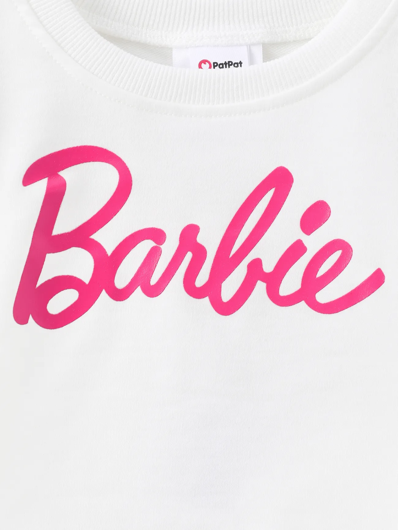 Barbie Criança Menina Entrançado Infantil Fato saia e casaco Branco big image 1