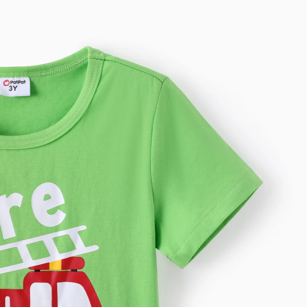 Toddler Boy 2pcs Vehicle Print Tee and Denim Shorts Set Light Green big image 1