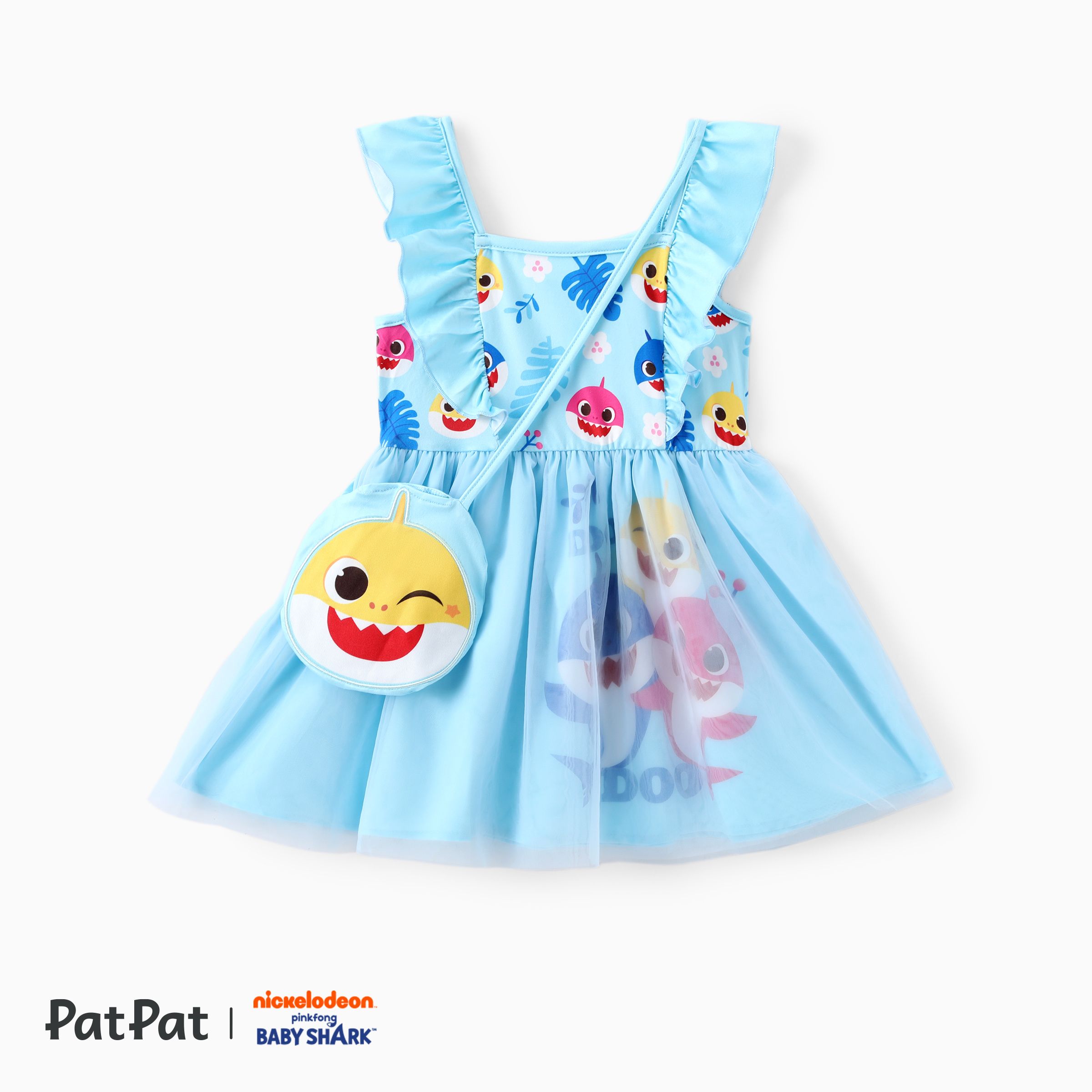 Batman Toddler Girl Colorblock Gradient Color Mesh Splice Ruffled Strap Dress