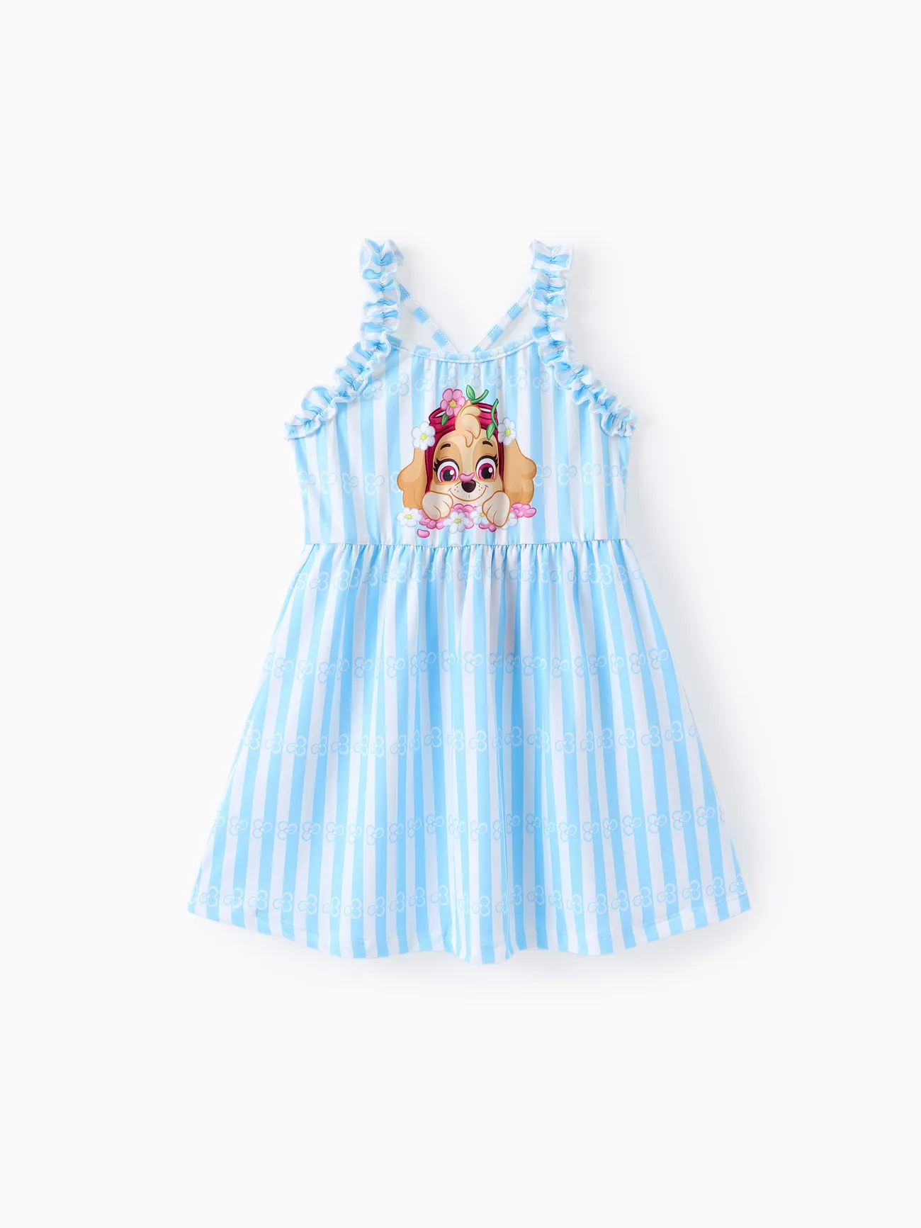 PAW Patrol Skye Little Girl Ruffled Large Pattern Flower Print Sweet Dress