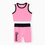 Toddler/Kid Girl 2pcs Tank Top and Short Leggings Set Pink
