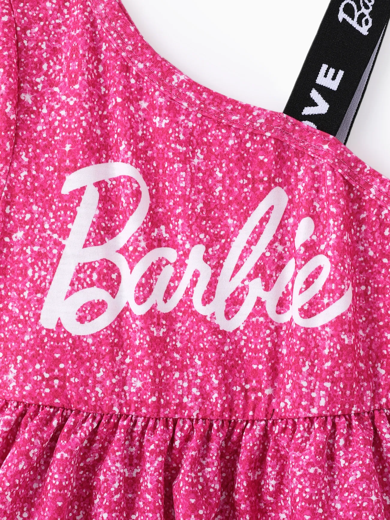 Barbie IP Chica Hombro caído Infantil Vestidos rosado big image 1