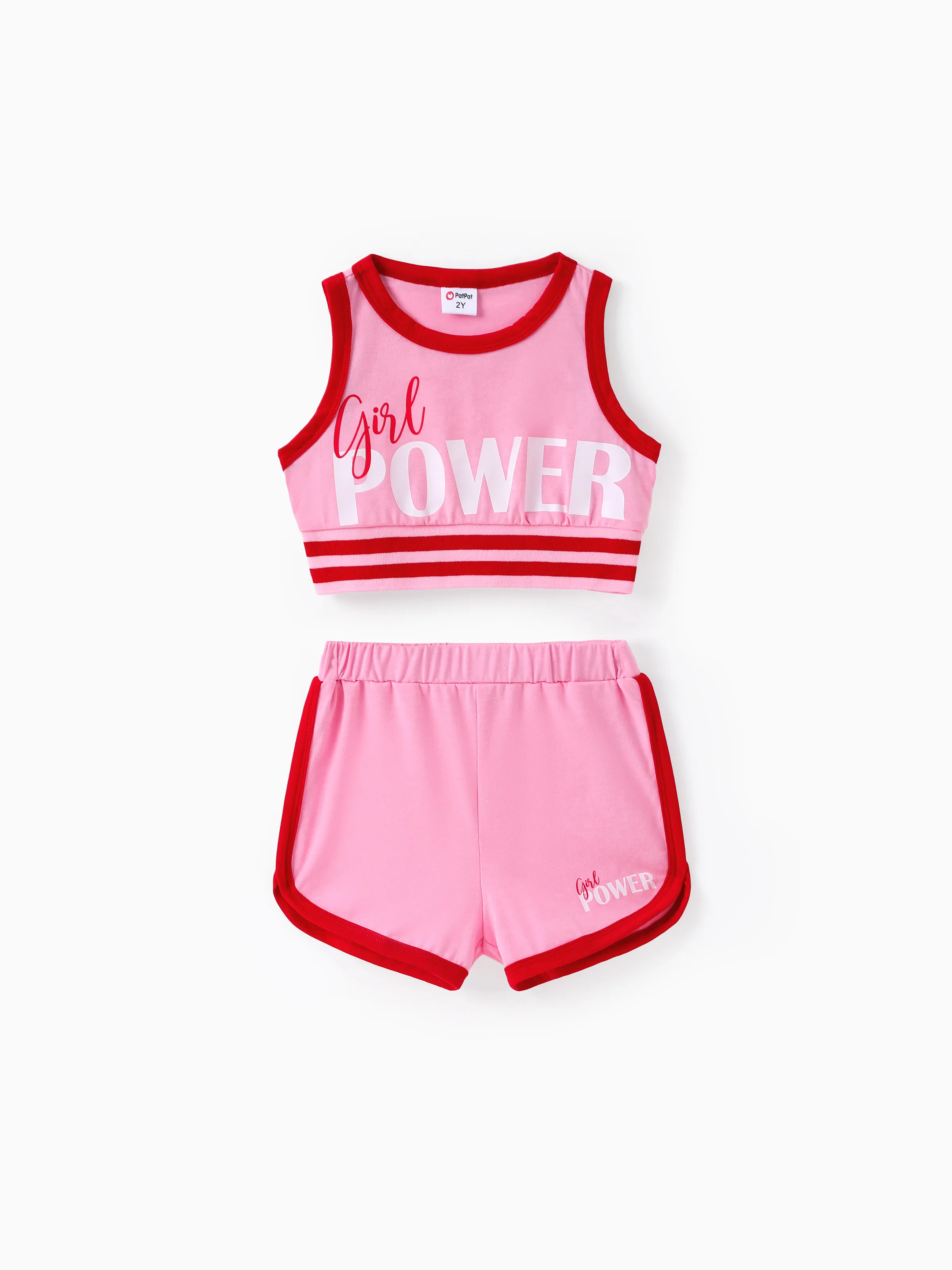 

Toddler Girl 2pcs Letter Print Tank Top and Shorts Set