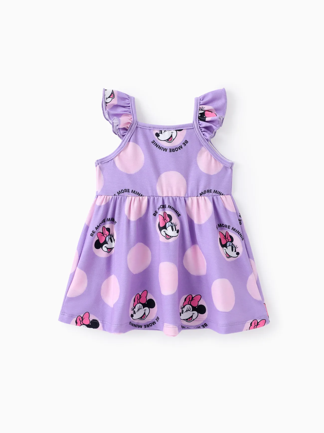 

Disney Mickey and Friends Baby/Toddler Girl Character Print Ruffled Sleeve Dress