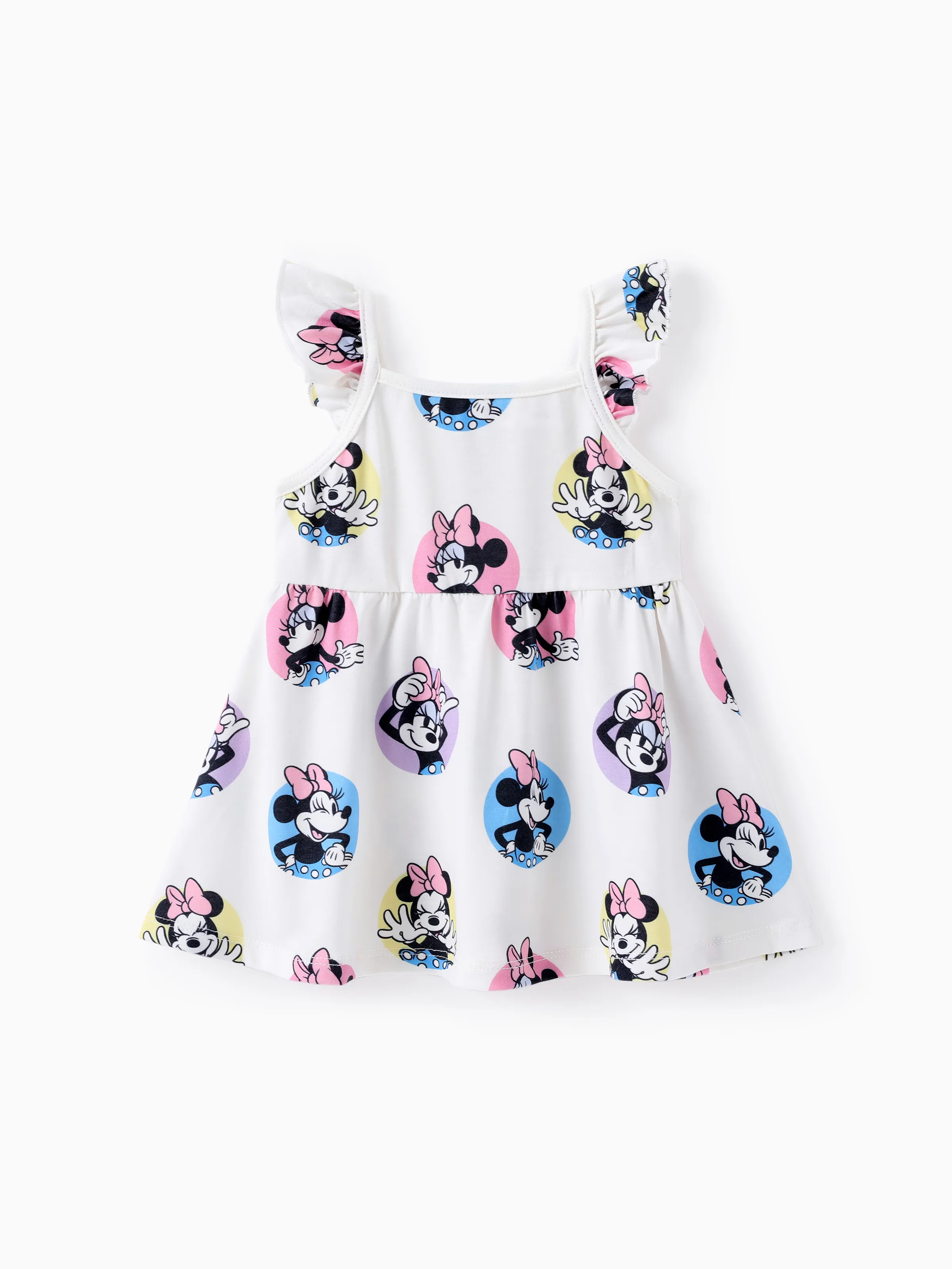 

Disney Mickey and Friends Baby/Toddler Girl Character Print Ruffled Sleeve Dress