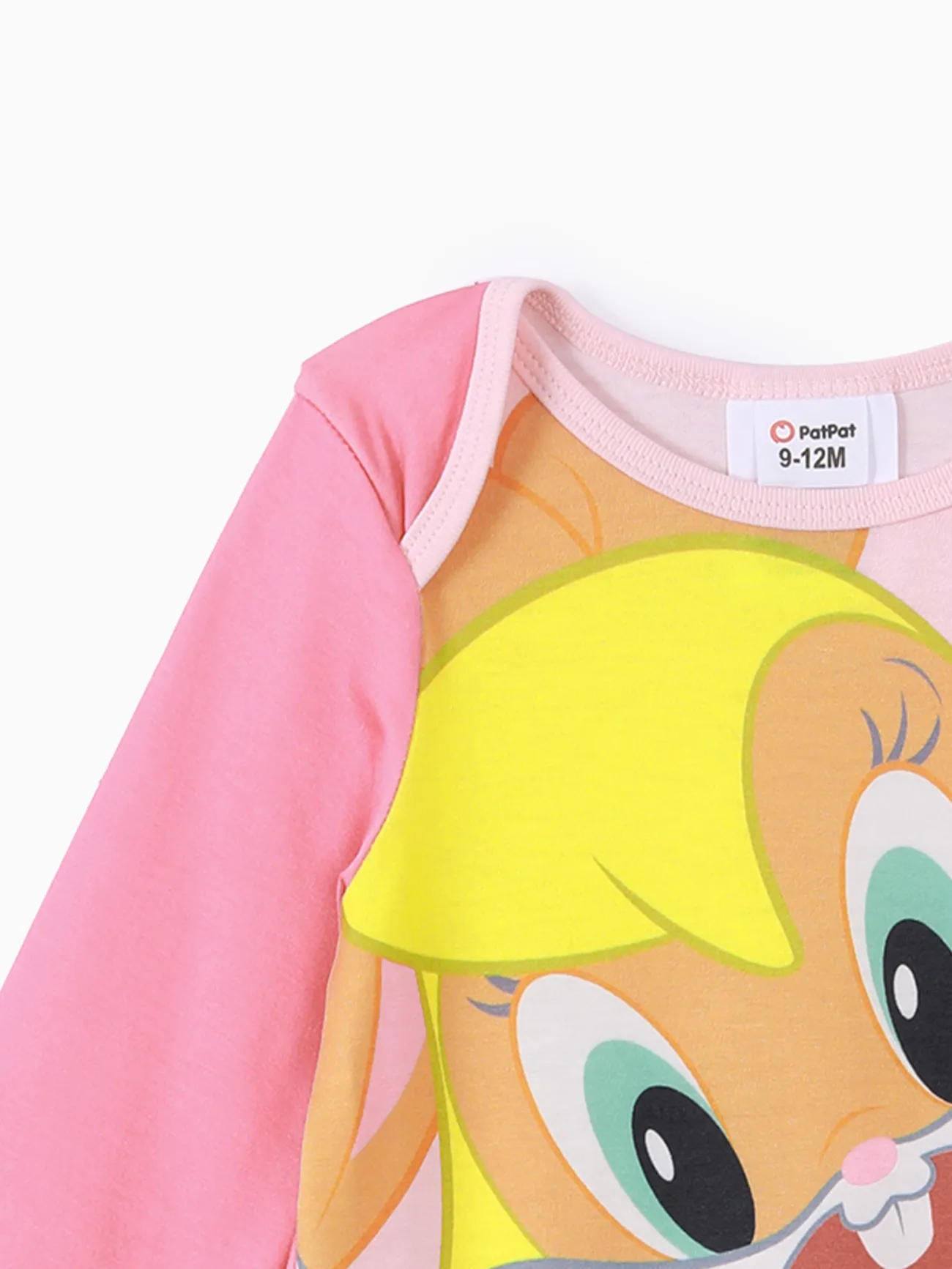 Looney Tunes Baby Boy/Girl Cartoon Animal Print Long-sleeve Naia™ Jumpsuit Pink big image 1