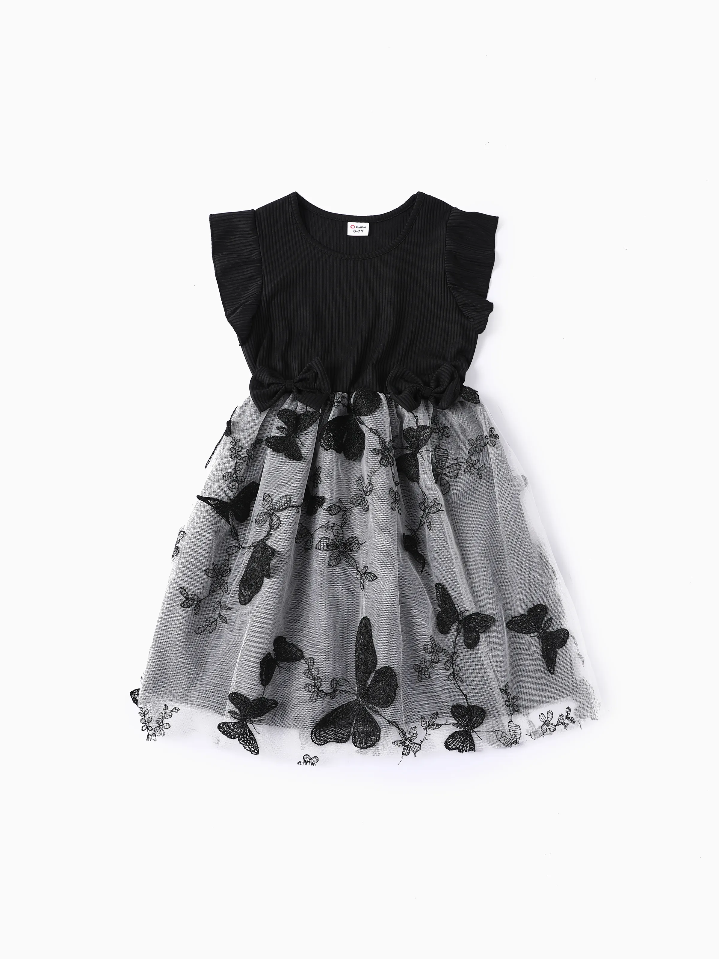 

Kid Girl Regular Sweet Butterfly Flutter Sleeve Dress