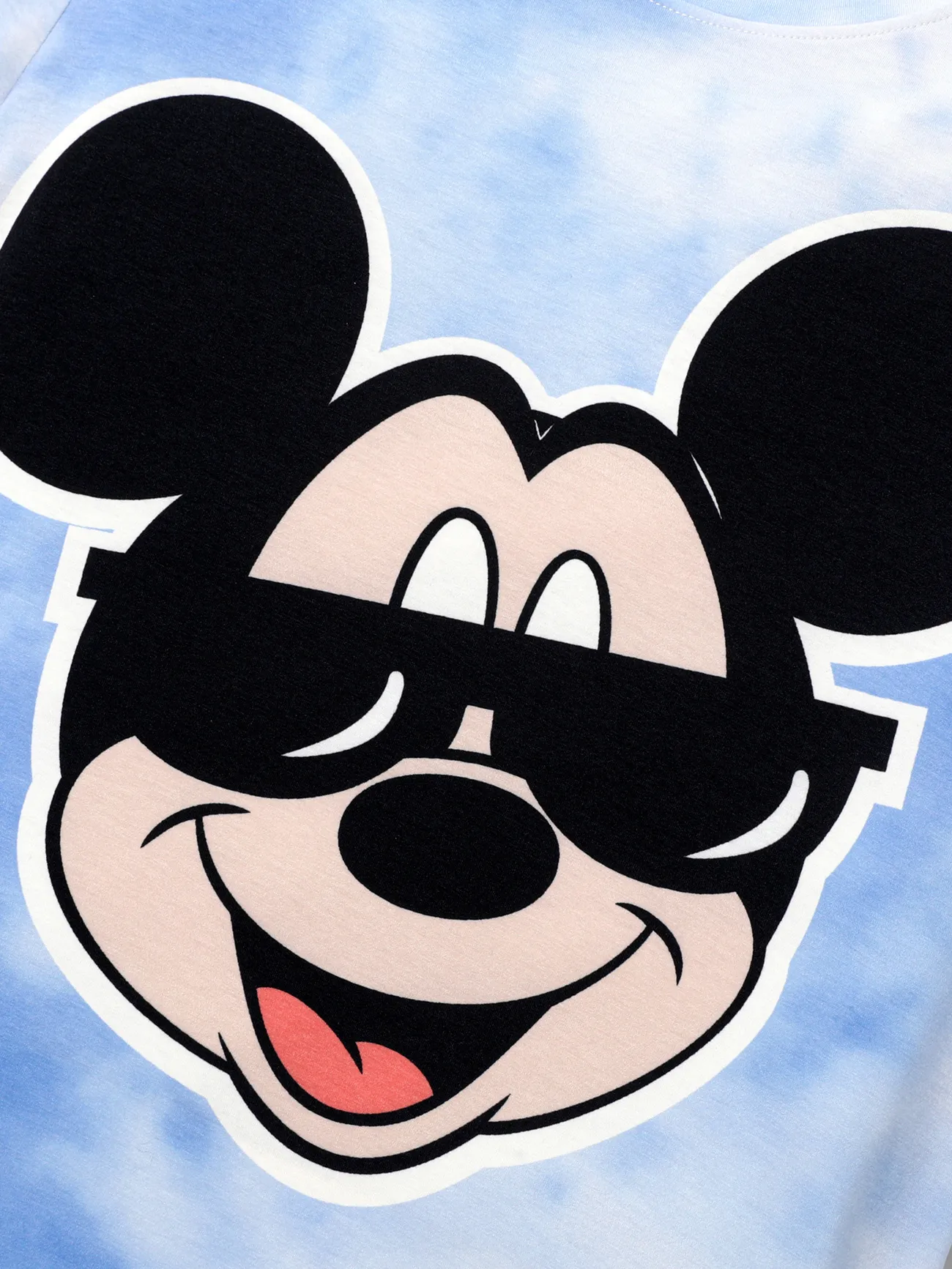 Disney Mickey and Friends Looks familiares Manga corta Conjuntos combinados para familia Tops Azul big image 1