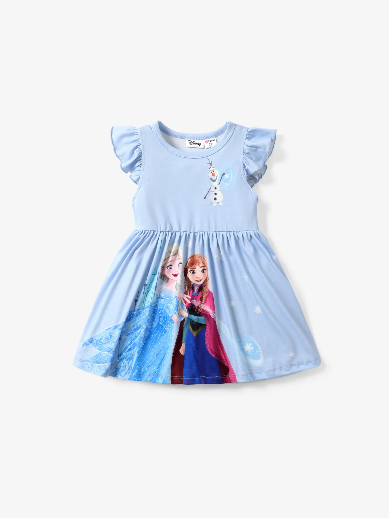 

Disney Frozen Elsa & Anna 1pc Naia™ Character Print Ruffled/Sleeveless Dress