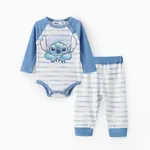 Disney Stitch Baby Girls/Boys 2pcs Naia™ Character Striped Print Long-sleeve Romper with Pants Set Blue