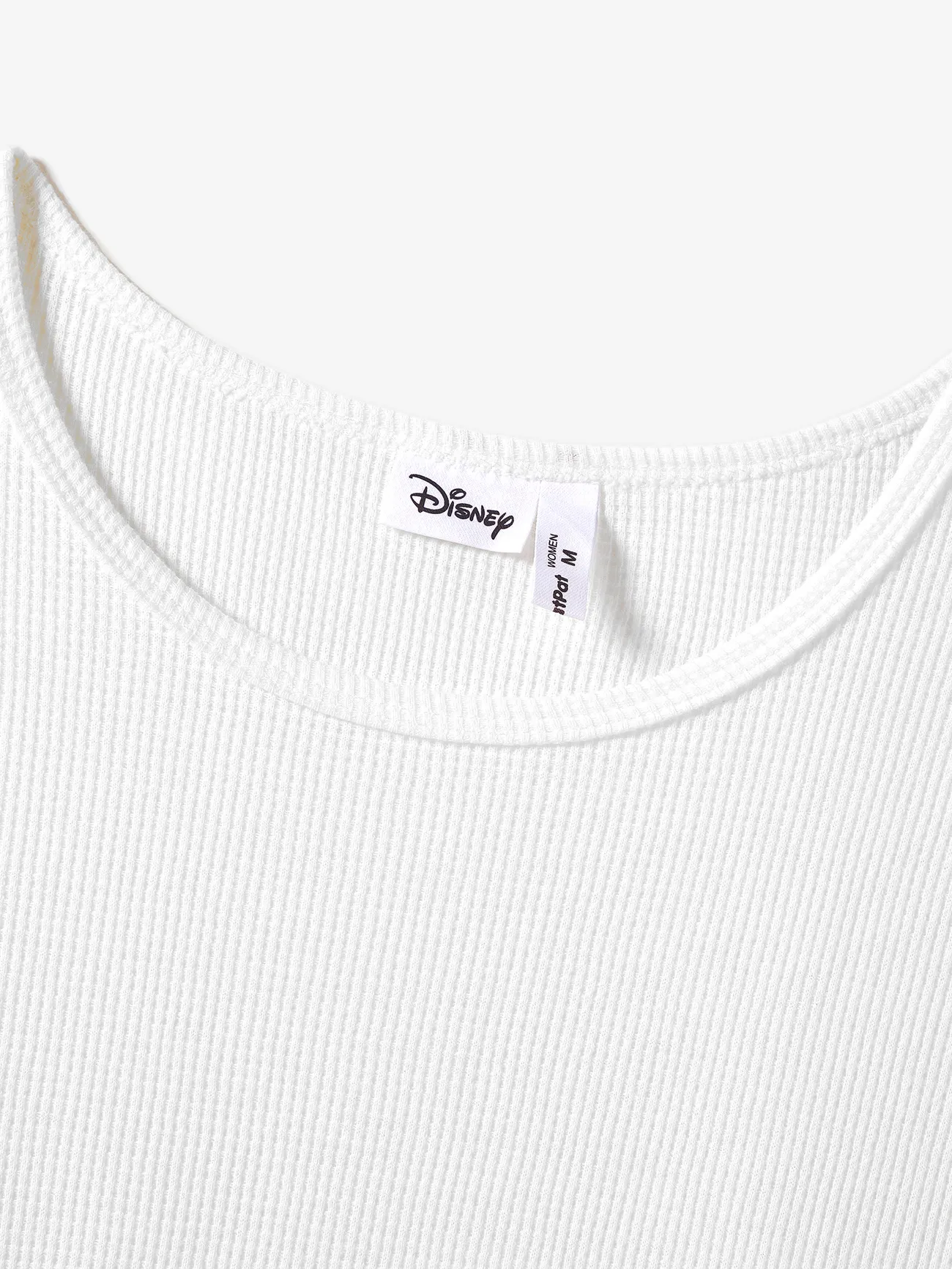 Women - Disney Family Shirts with Tropical Botanical Print -Mickey & Minnie Mouse T-Shirts (Waffle Fabric) - greenwhite - image 4