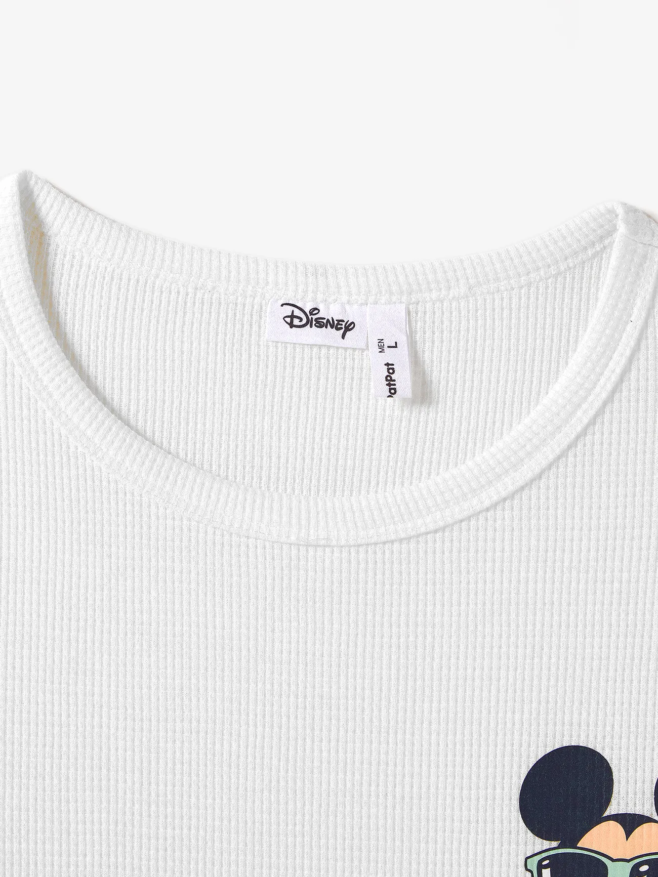 Men - Disney Family Shirts with Tropical Botanical Print -Mickey & Minnie Mouse T-Shirts (Waffle Fabric) - greenwhite - image 18