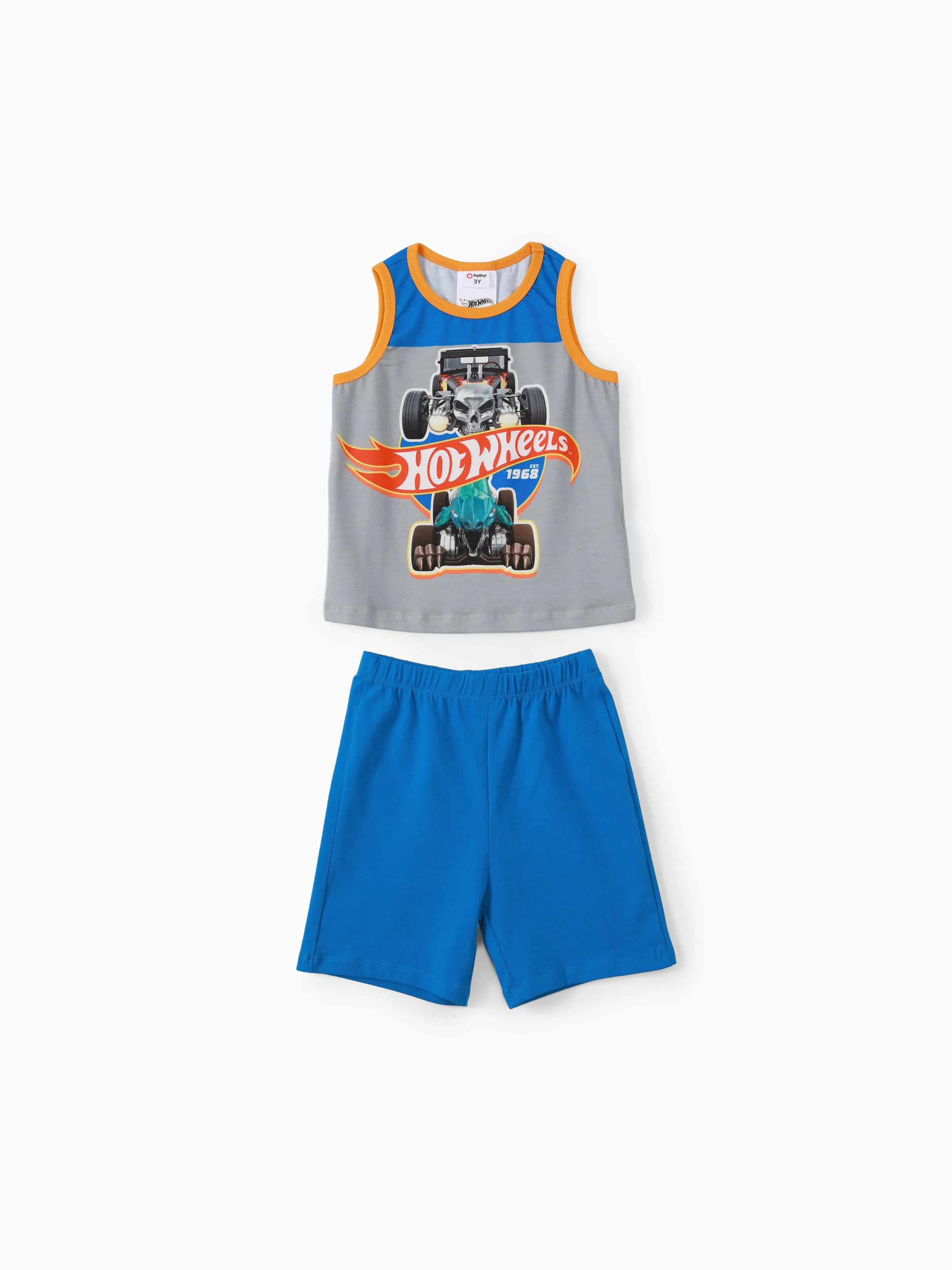 

Hot Wheels 2pcs Toddler Boy Naia Colorblock Tank Top and Elasticized Cotton Shorts set