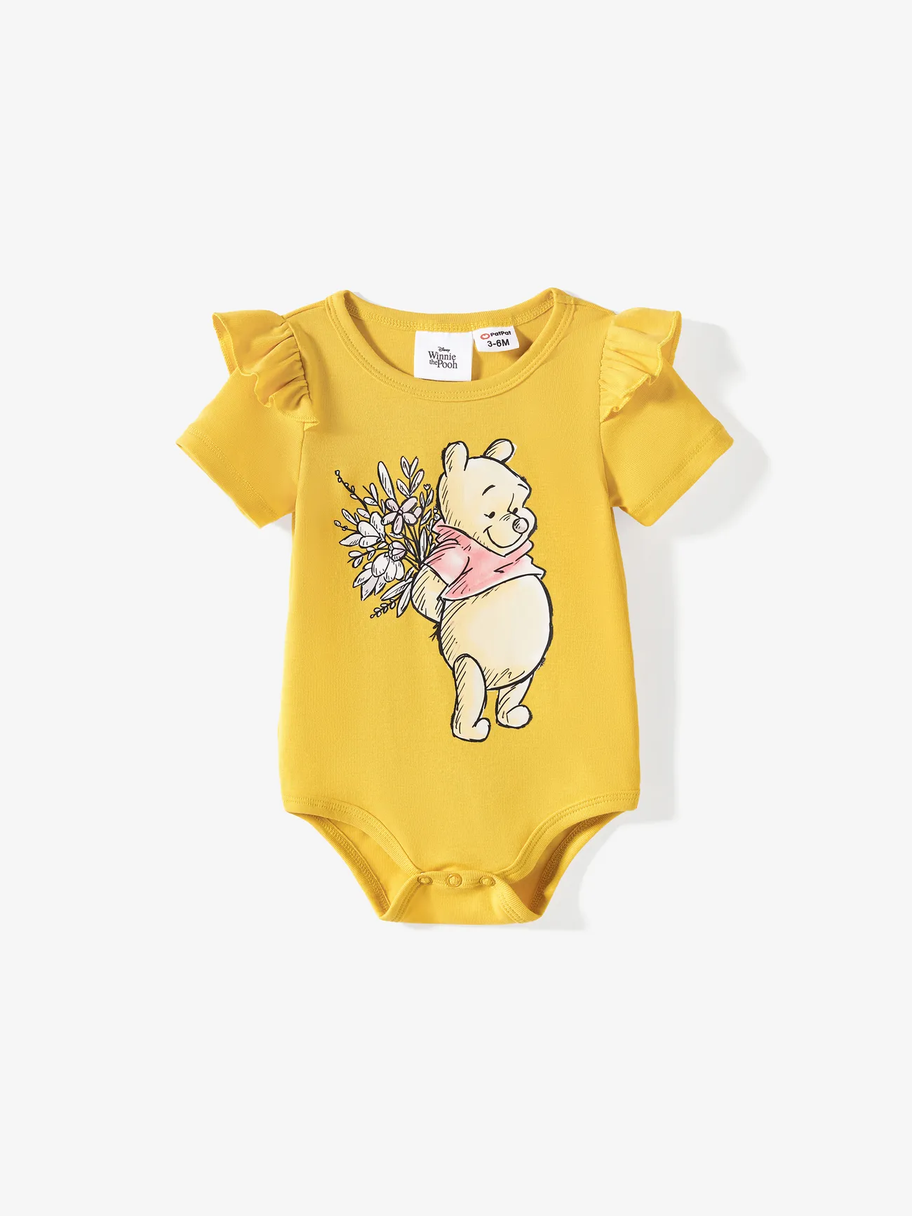 Winnie the Pooh Mommy and Me Naia™ Character All-over Print Ruffled-sleeve Romper/Dress
 Multi-color big image 1