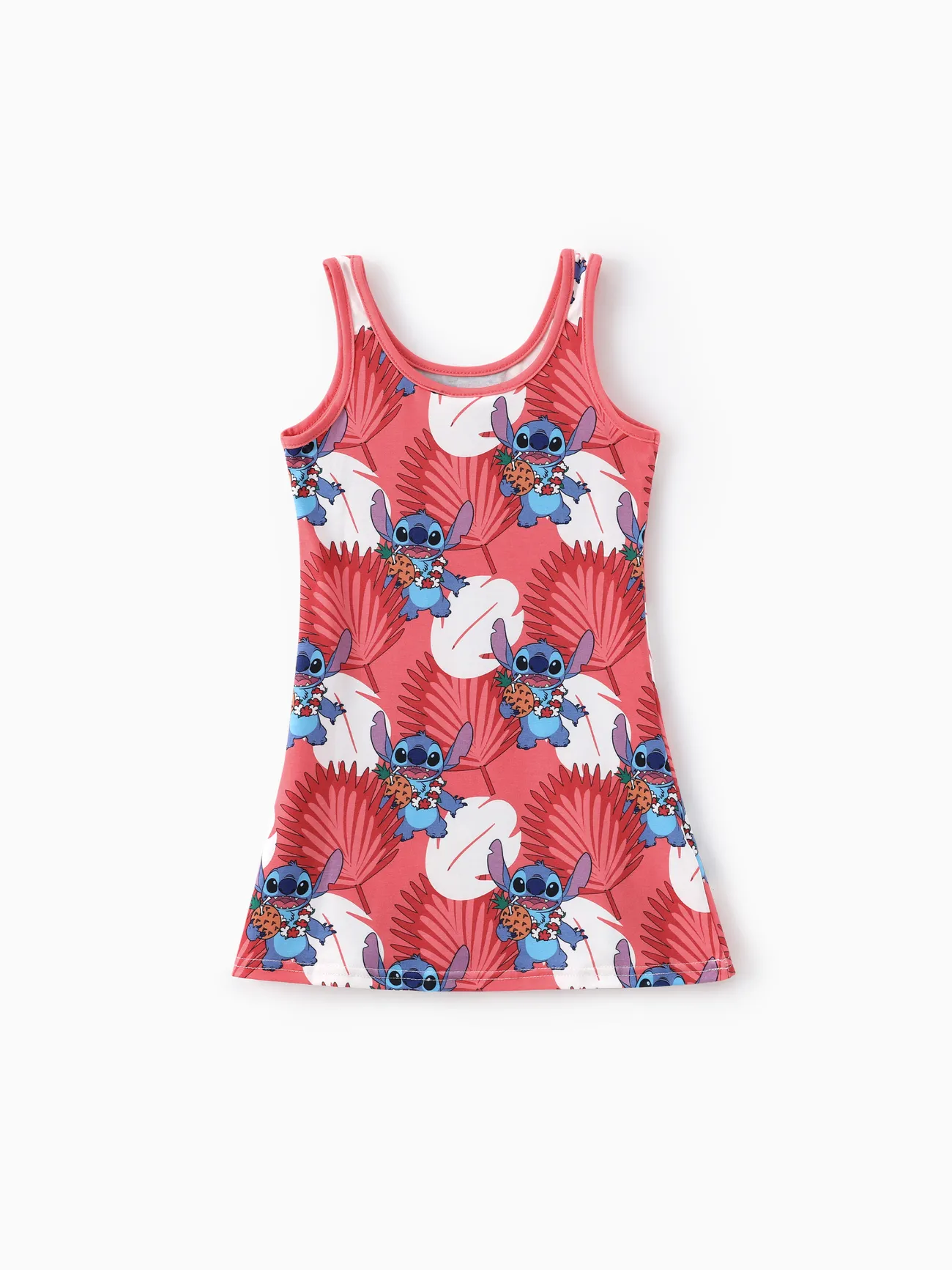 

Disney Stitch Toddler/Kid Girls 1pc Naia™ Hawaii Style Character Allover Print Sleeveless Dress