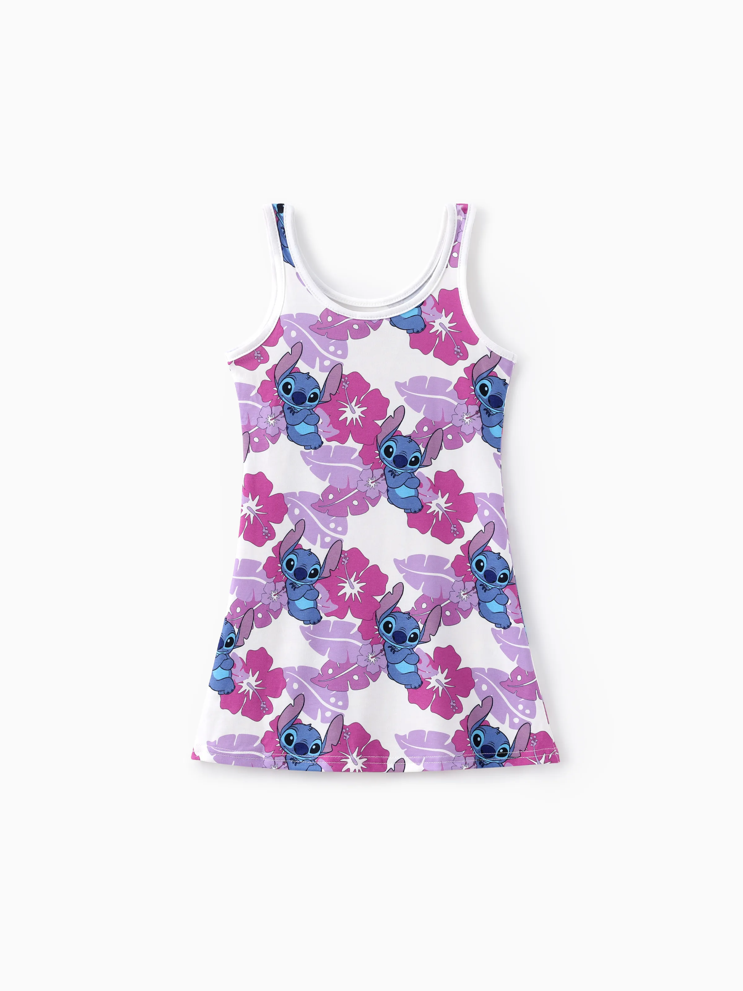 

Disney Stitch Toddler/Kid Girls 1pc Naia™ Hawaii Style Character Allover Print Sleeveless Dress