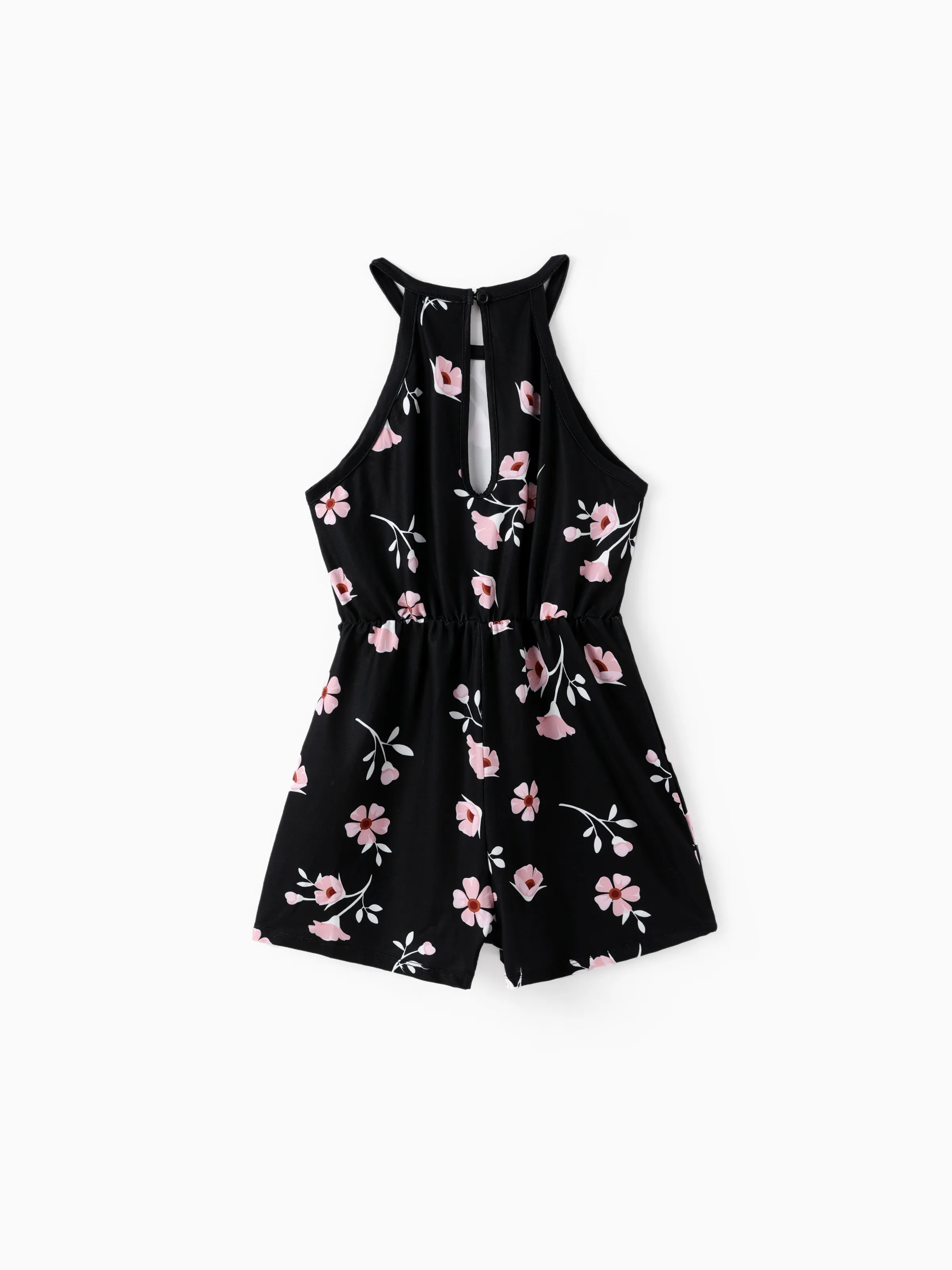 Kid Girl Floral Print Halterneck Jumpsuit