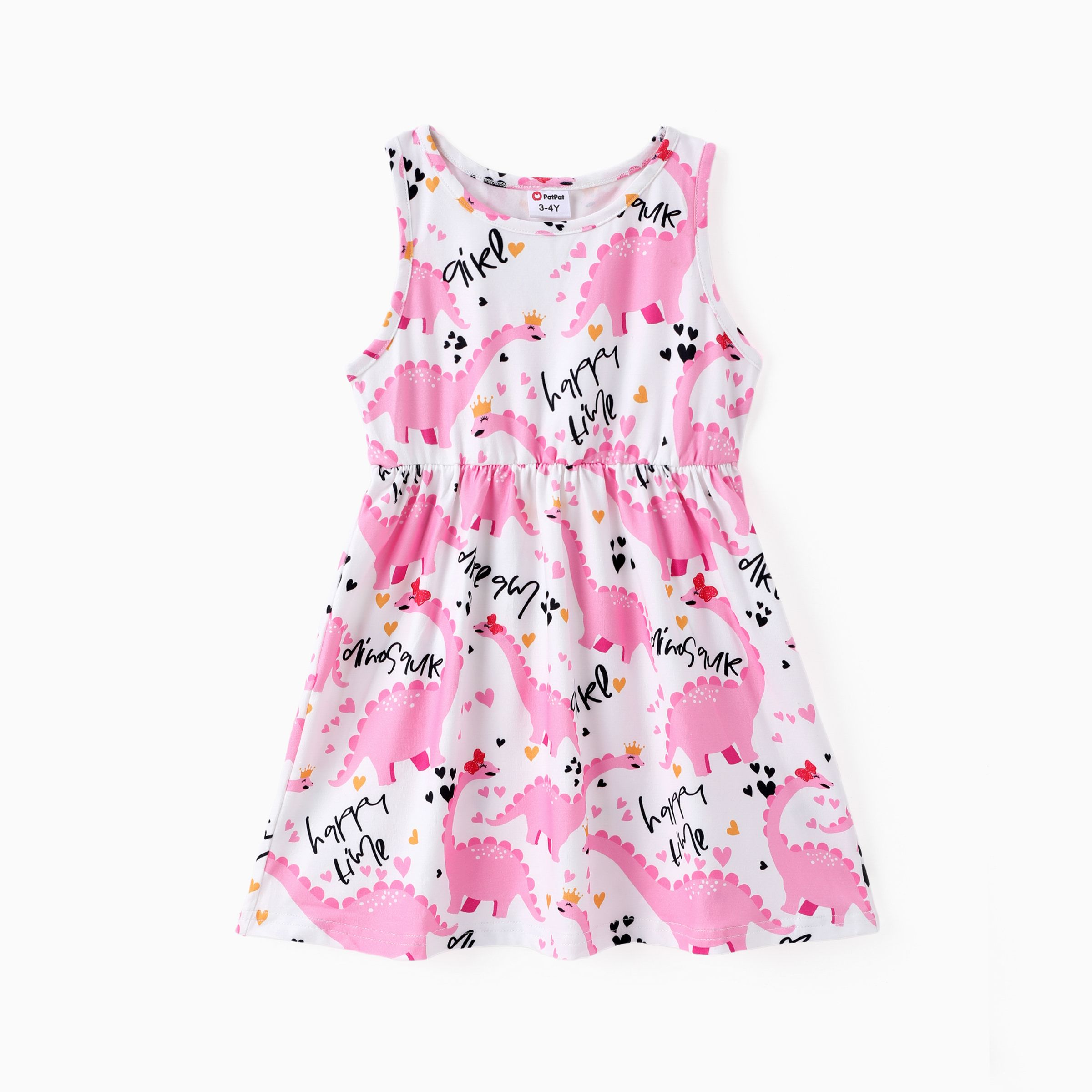 

Toddler Girl Animal Dinosaur Print Sleeveless Dress