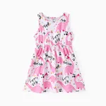 Toddler Girl Animal Dinosaur Print Sleeveless Dress Pink