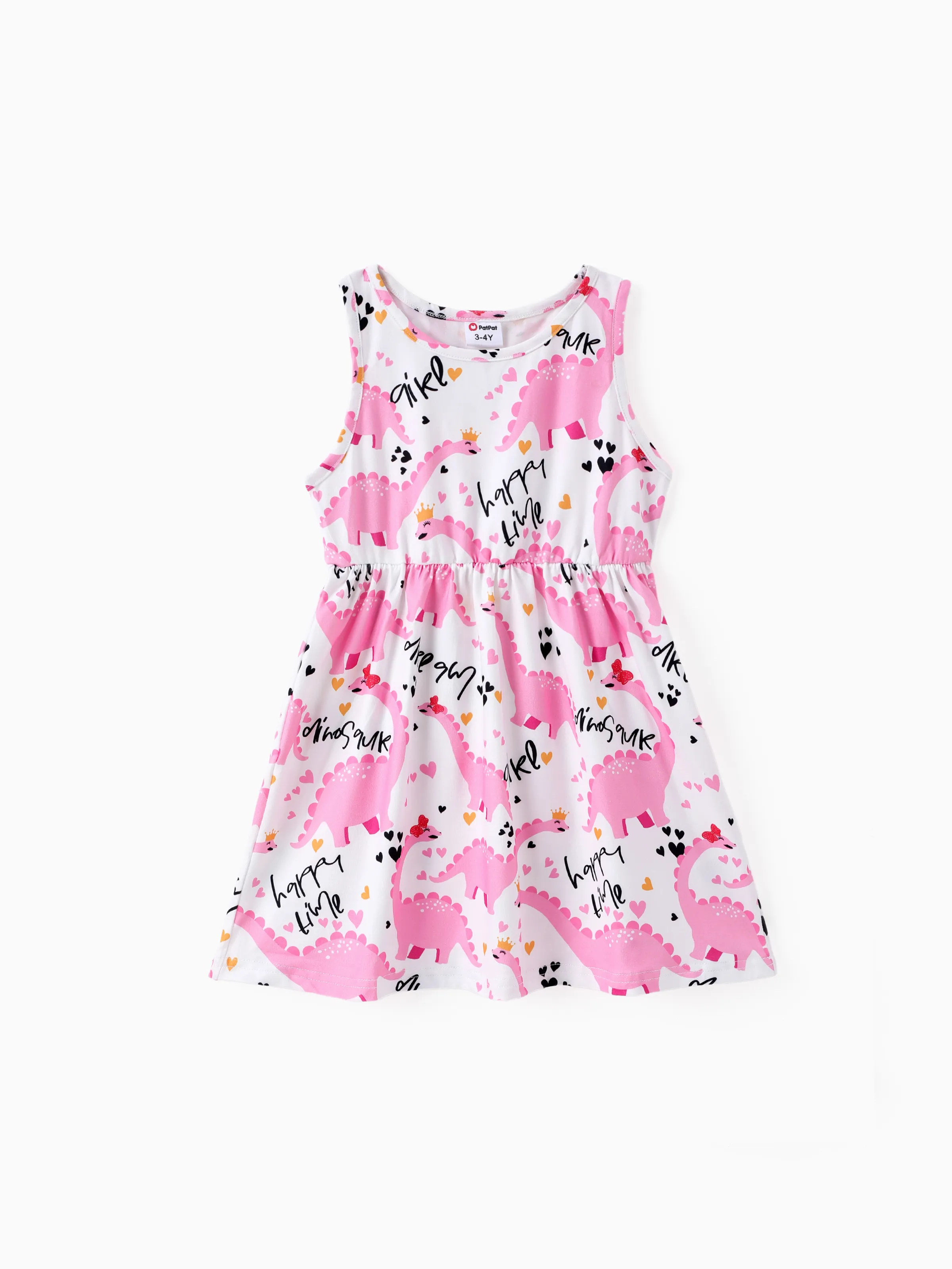 

Toddler Girl Animal Dinosaur Print Sleeveless Dress
