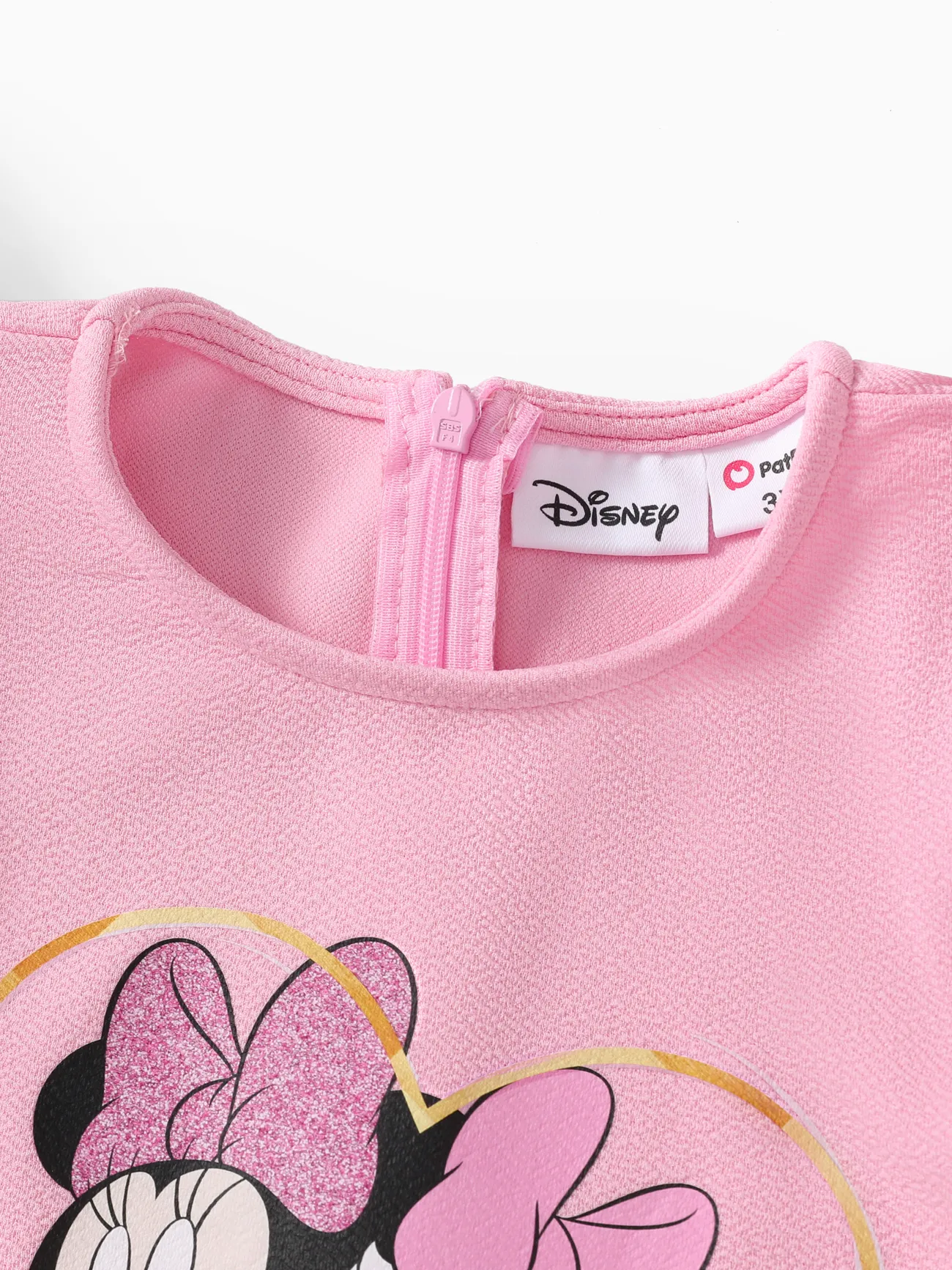 Disney Mickey and Friends Toddler Girls 1pc Minnie and Daisy Character Print Multi-layer Mesh Sleeve Dress Pink big image 1