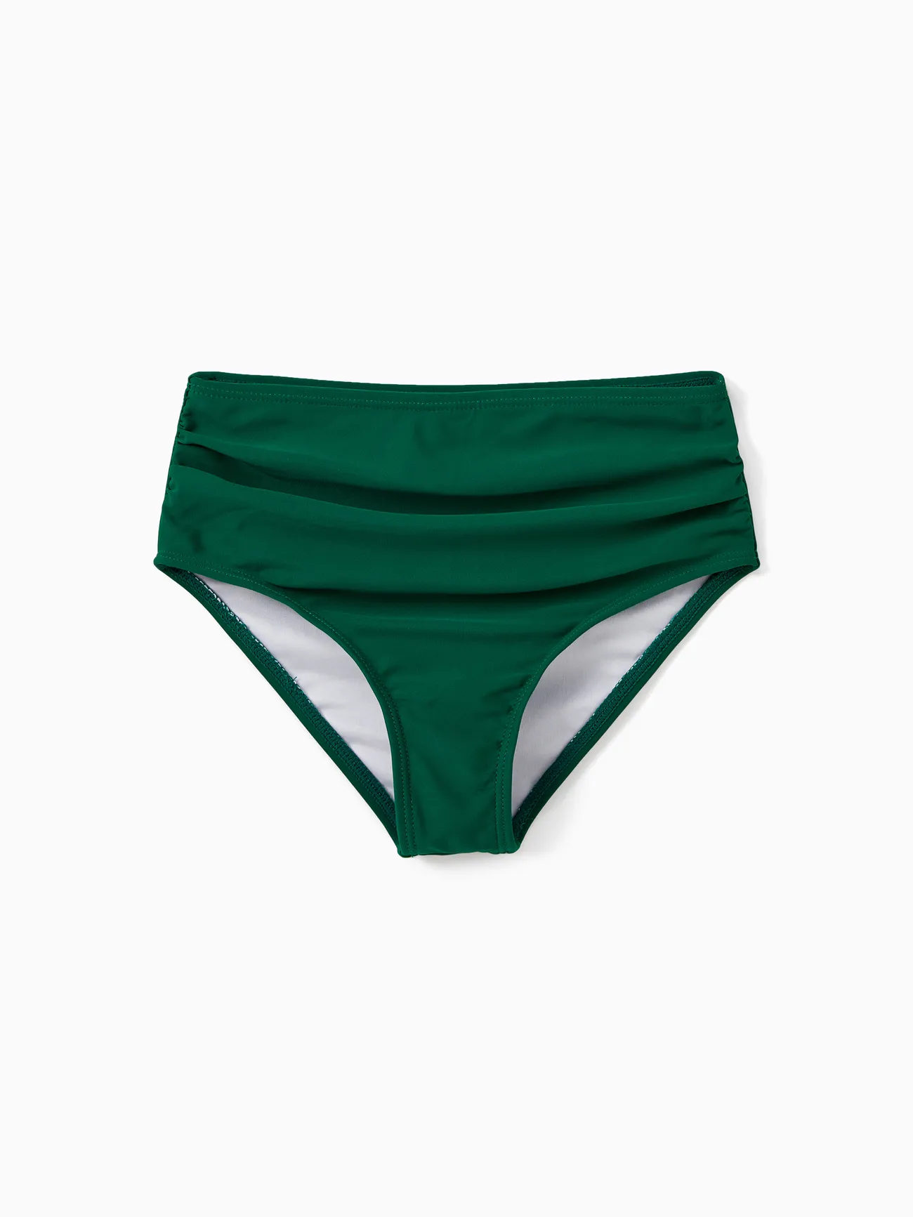 Girl - Quick Dry Swimsuits for the Whole Family -White Striped Top Green Bottom - Green - image 10