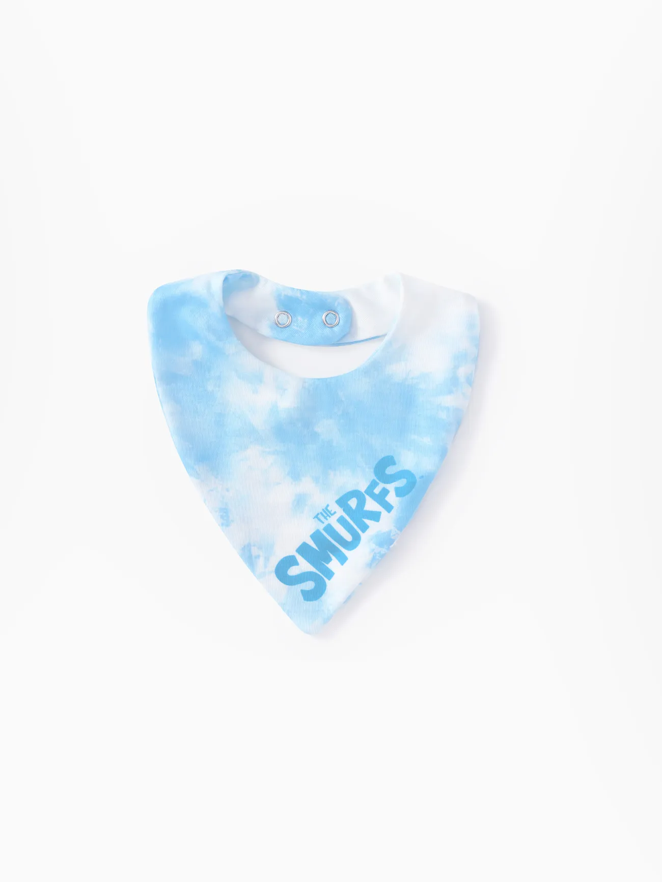 The Smurfs Baby Boys/Girls 2pcs Naia™ Tie-dye fun Character Print Onesie with Saliva Towel Set Light Blue big image 1