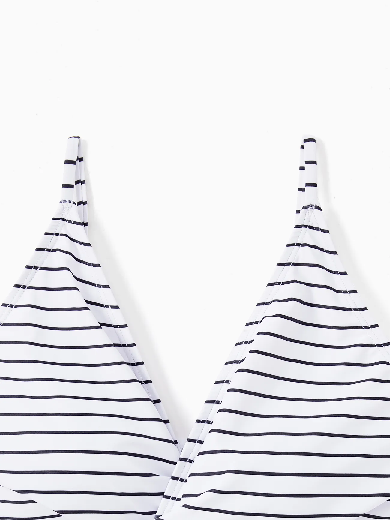 Women - Quick Dry Swimsuits for the Whole Family -White Striped Top Green Bottom - Green - image 4