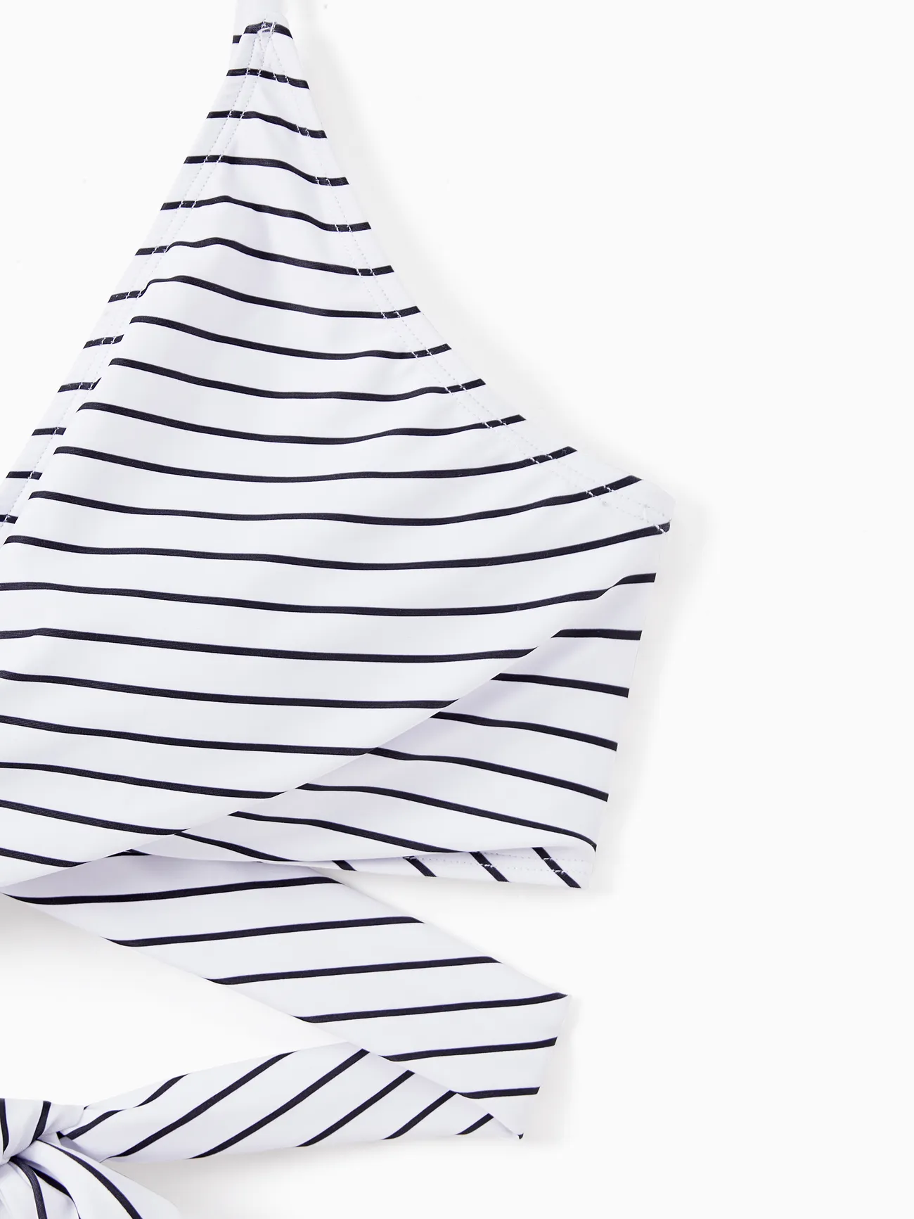 Women - Quick Dry Swimsuits for the Whole Family -White Striped Top Green Bottom - Green - image 5