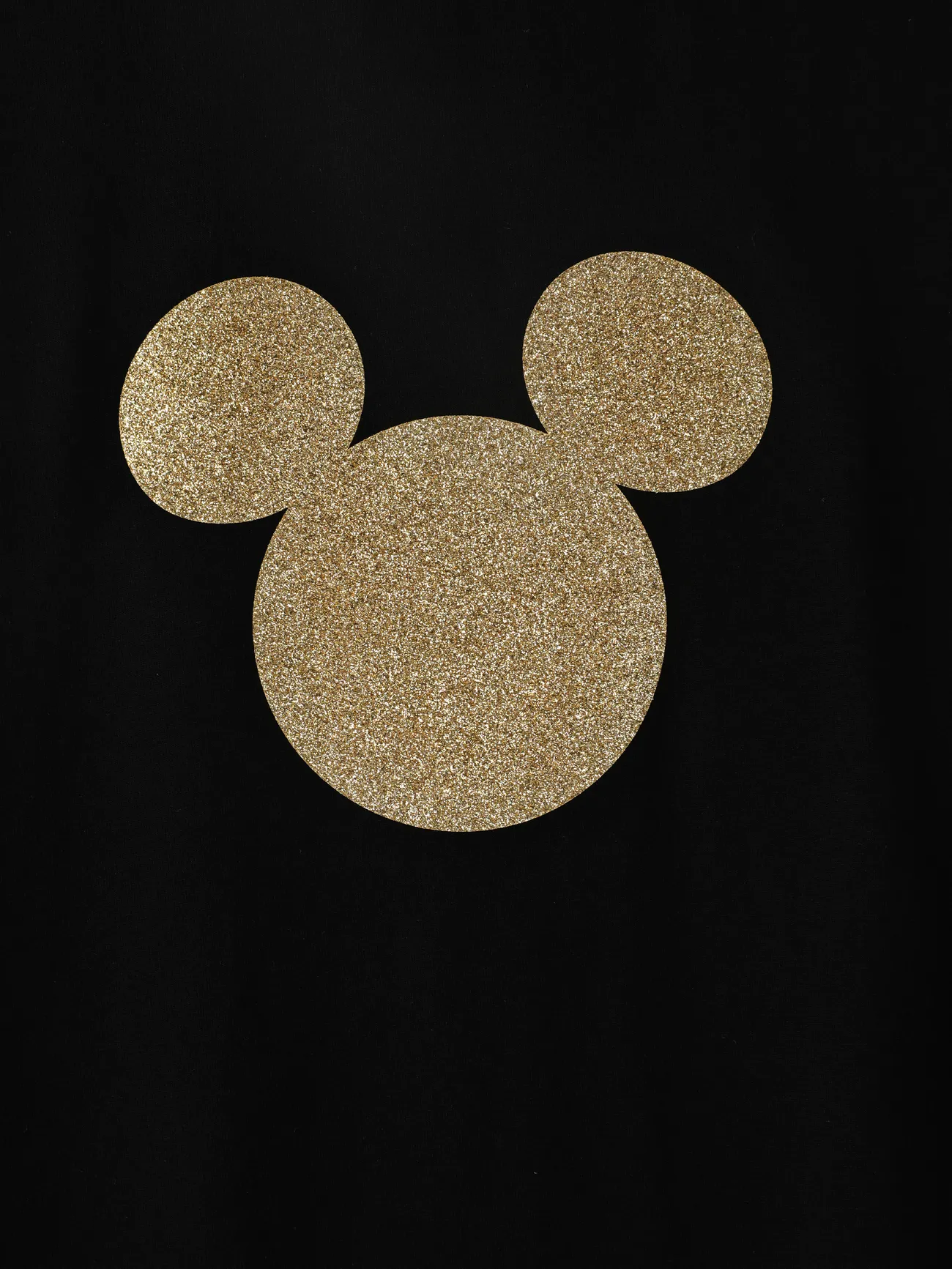 Disney Mickey and Friends أطقم إطلالة العائلة للجنسين طوق الجولة كم قصير كم نفش نقش حيوانات أسود big image 1