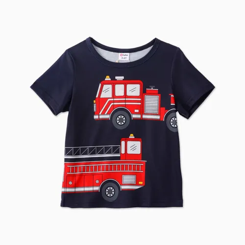 1件 男童 交通工具 短袖 T恤